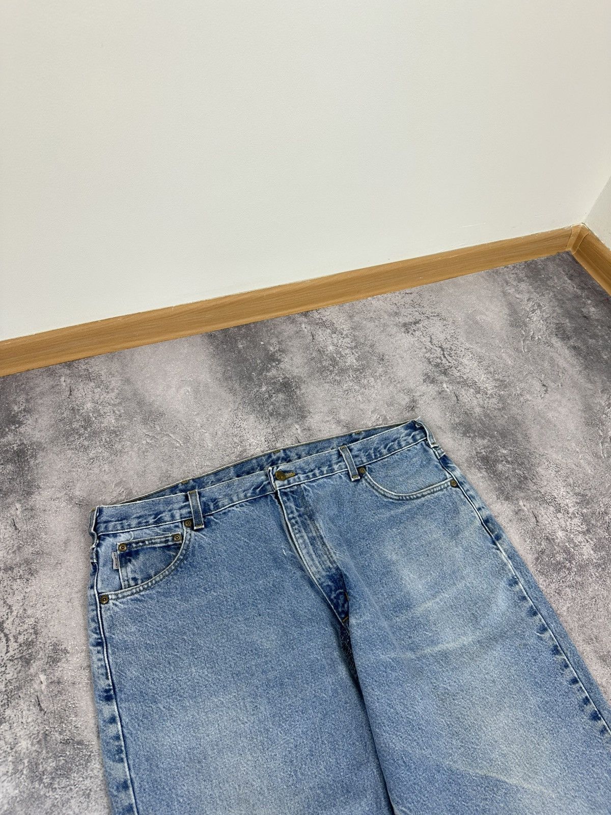 Vintage 90s Carhartt USA Light Blue Baggy Utility Hype Jeans