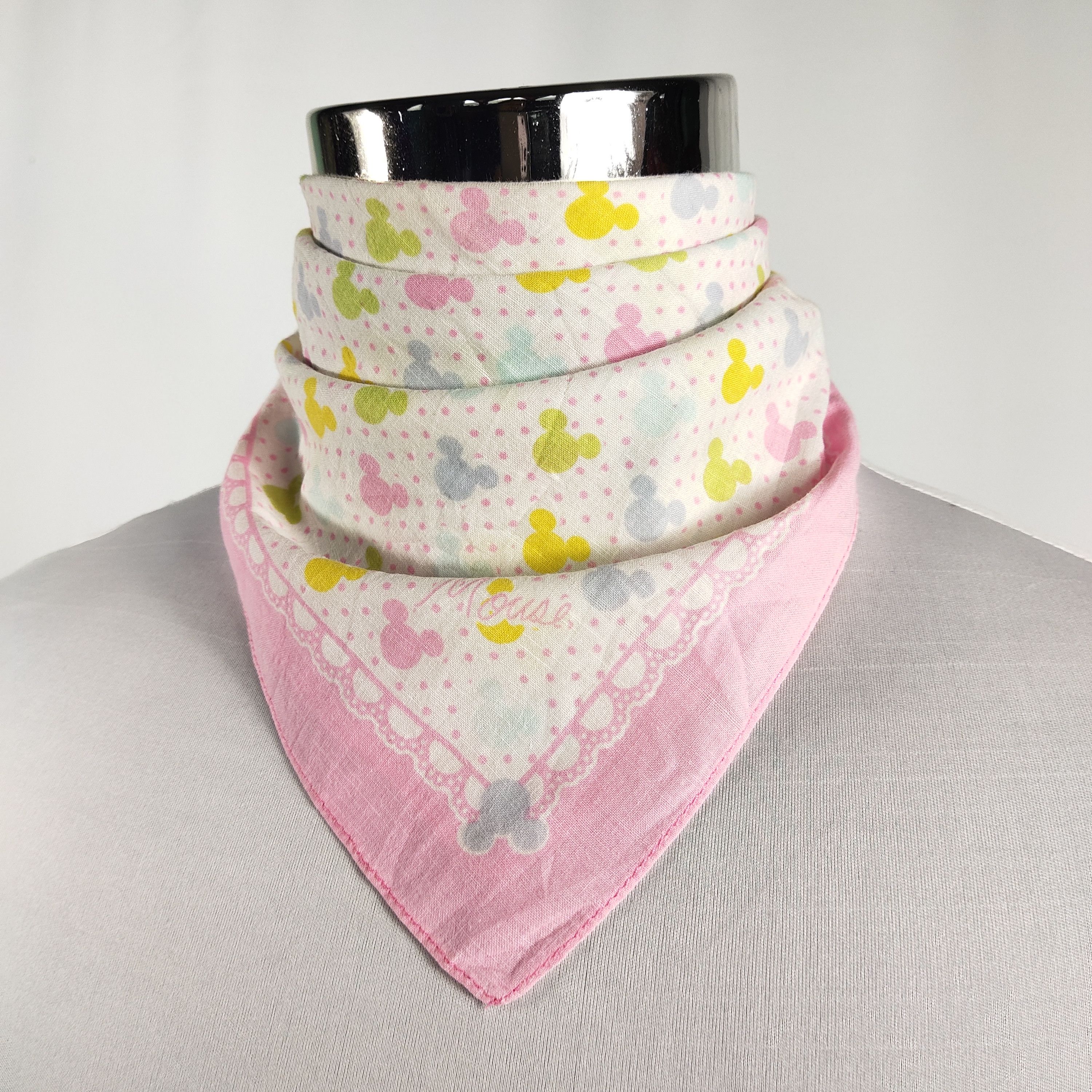 Disney × Mickey Mouse × Vintage Mickey Mouse Handkerchief / Neckerchief / Bandana FZ552 Size ONE SIZE - 1 Thumbnail