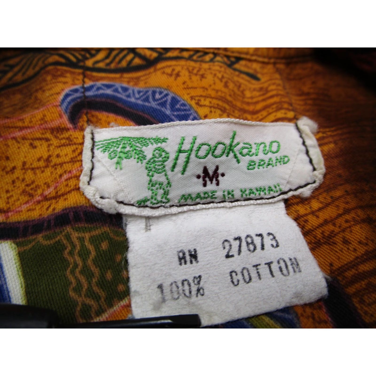 Vintage VINTAGE Hookano Men's Hawaiian Shirt Short Sleeve Casual Summer 60s 70s Tropical Orange Size US M / EU 48-50 / 2 - 3 Thumbnail