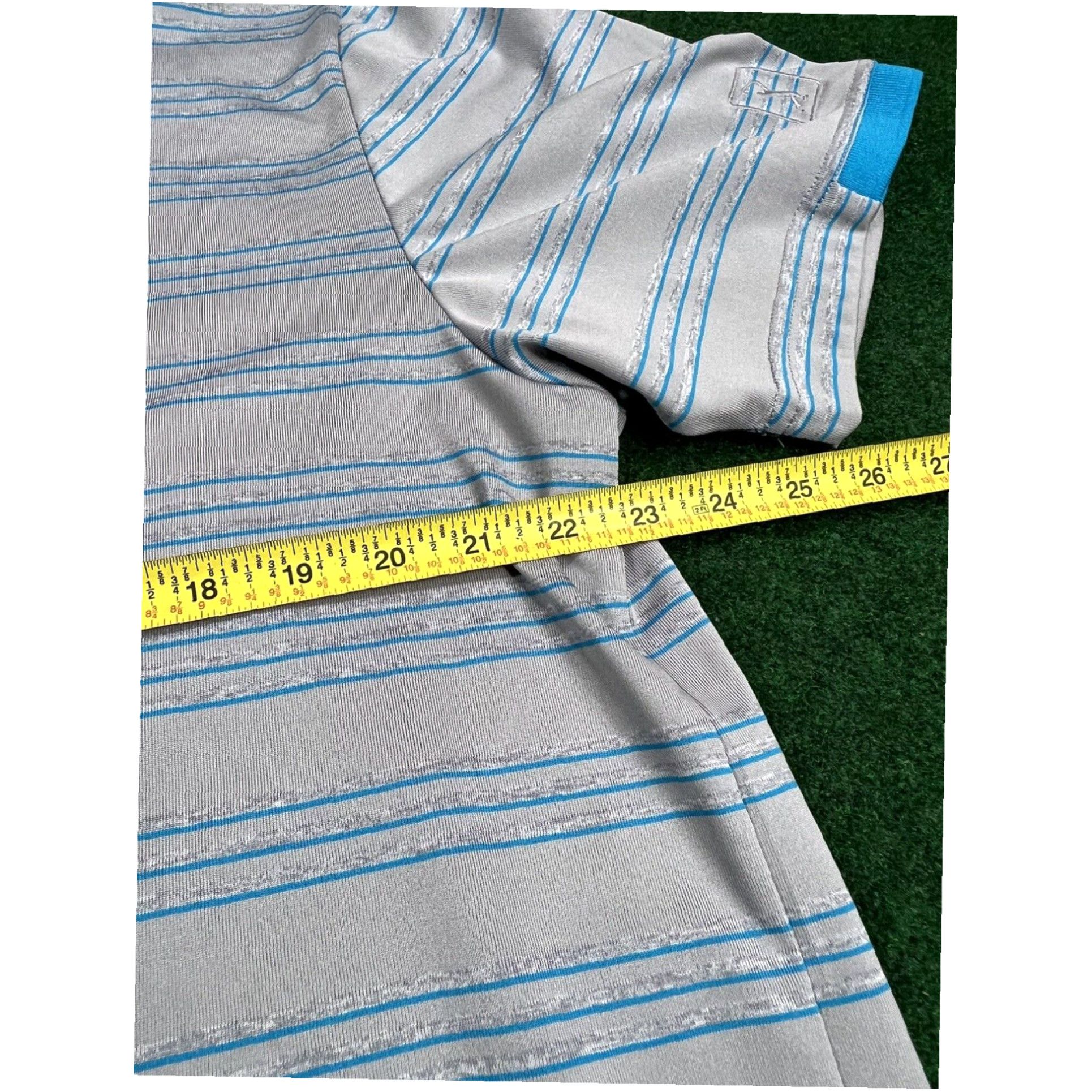 PGA Tour PGA Tour Mens Polo Shirt Pro Series Athletic Fit Gray Blue Golf Polyester 2XL Size US XXL / EU 58 / 5 - 5 Thumbnail