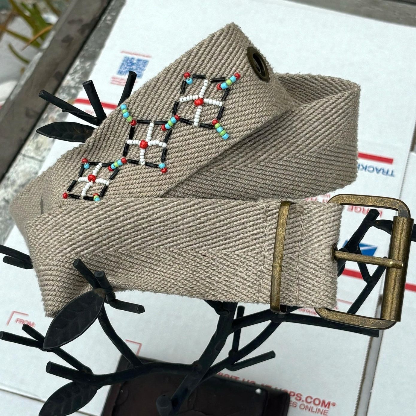 Other Beige Woven Belt Size ONE SIZE - 1 Thumbnail