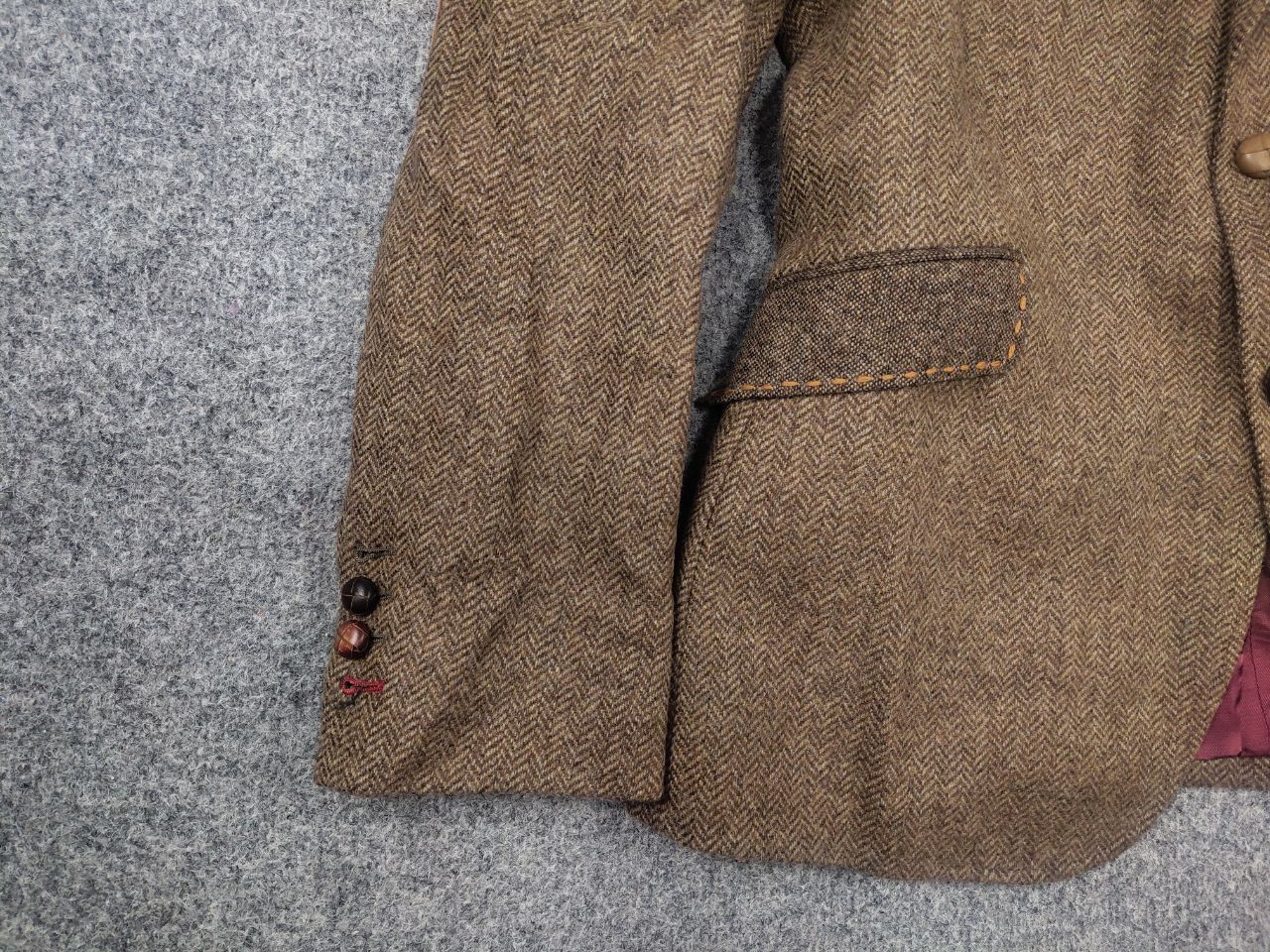 Harris Tweed Holland Esquire Herringbone Tweed Two Button Blazer Jacket Size US L / EU 52-54 / 3 - 7 Thumbnail