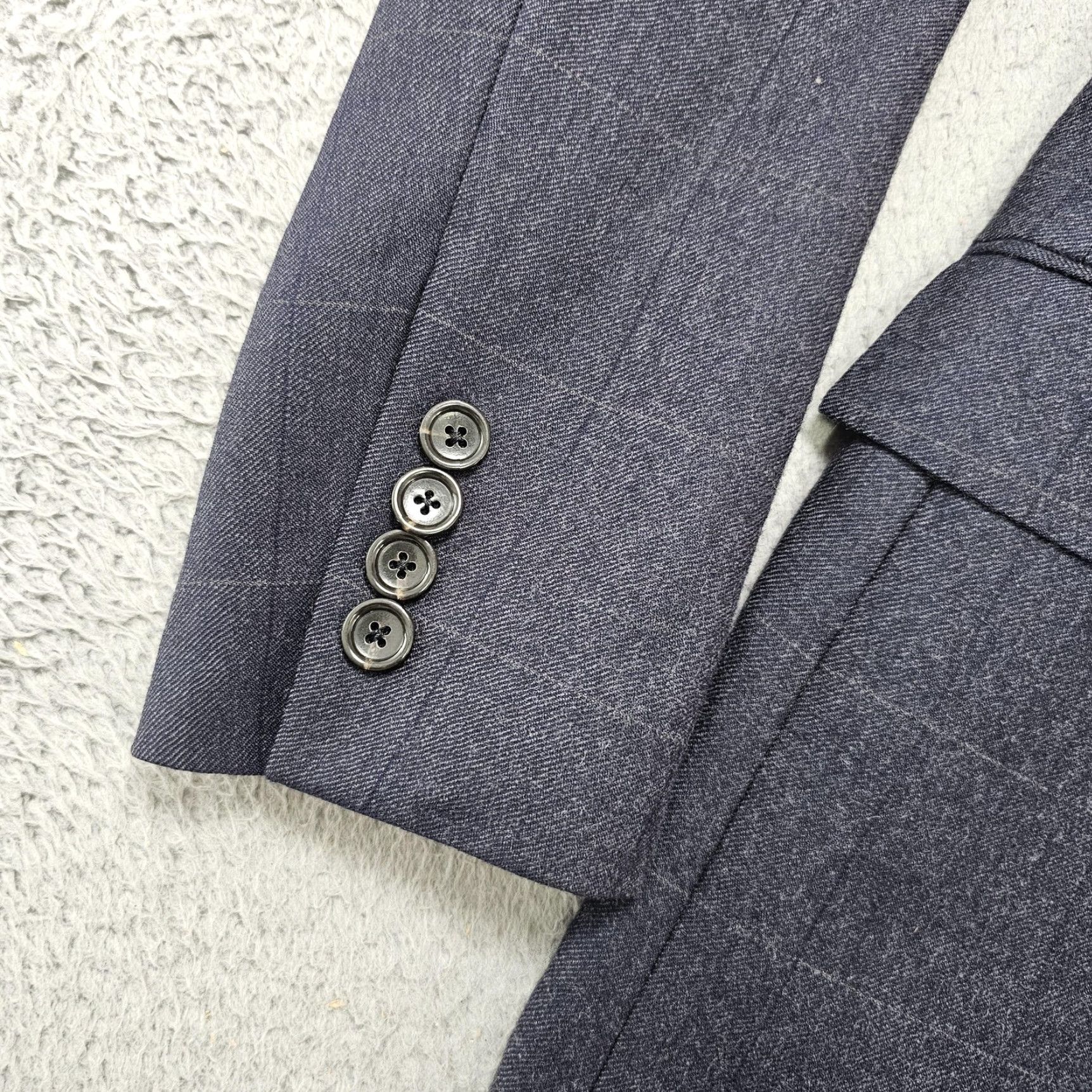 J.Crew J.Crew Blazer Mens 42R Navy Check Windowpane Ludlow Italian Wool Sport Coat Jacket Size 42R - 3 Thumbnail