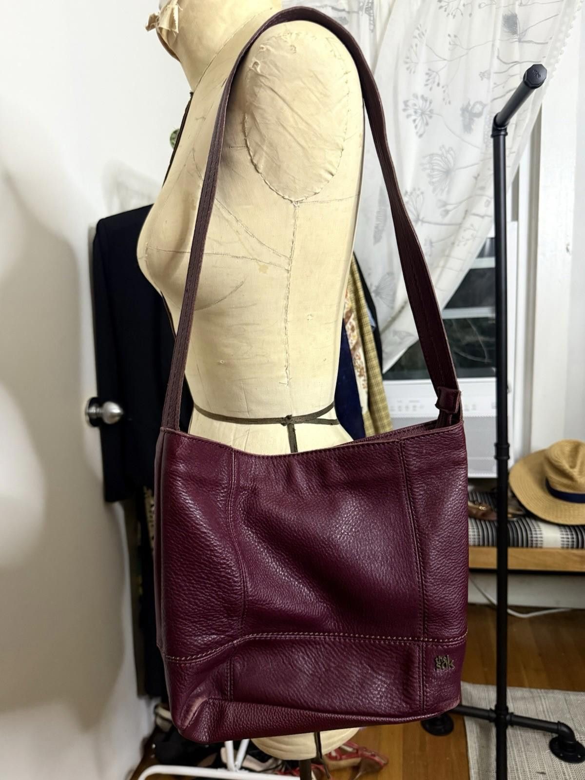 The Sak The Sak Genuine Leather De Young Crossbody Burgundy Wine Size ONE SIZE - 1 Thumbnail