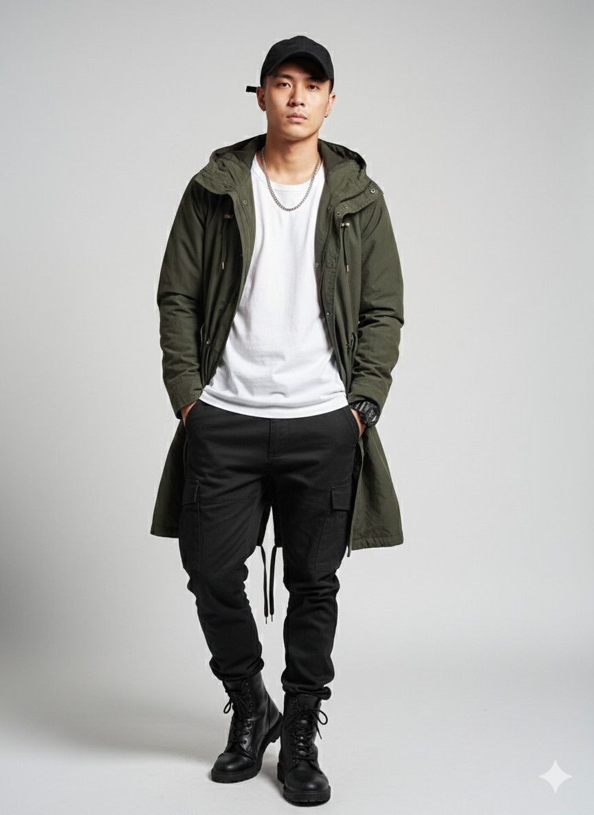Japanese Brand Japanese Brand Hushush Green Hooded Jacket Size US M / EU 48-50 / 2 - 1 Thumbnail