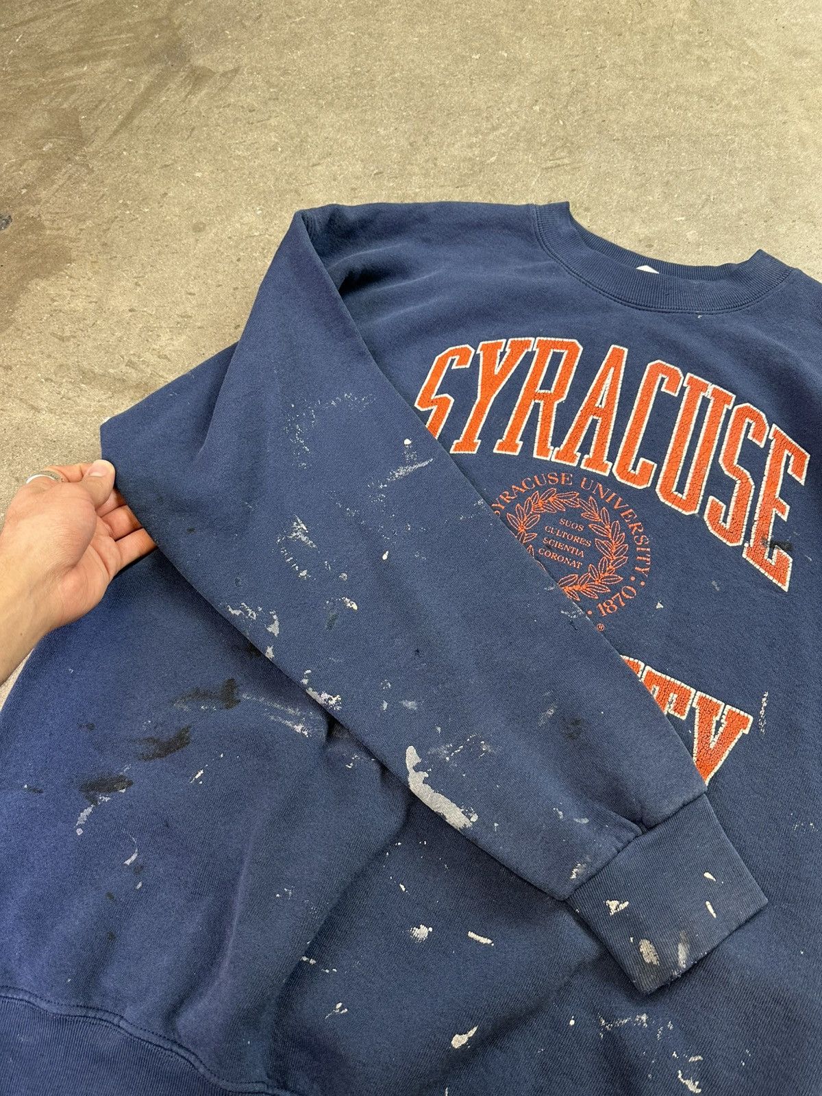 Vintage vintage 90s syracuse university painter collegiate crewneck Size US XL / EU 56 / 4 - 6 Thumbnail