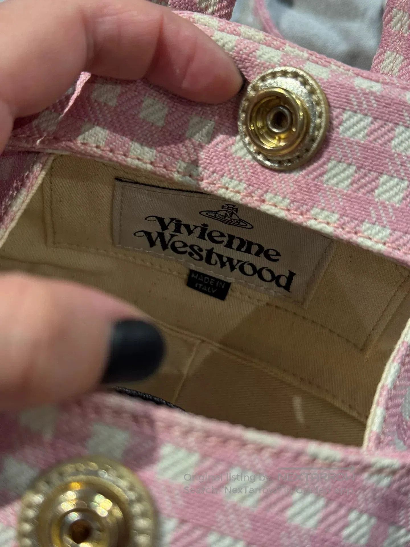 Vivienne Westwood Vivienne Westwood Pink Check Mini Bowling Bag. Size ONE SIZE - 6 Thumbnail