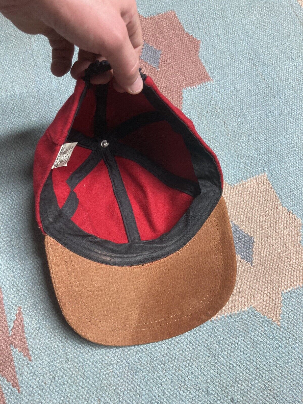Vintage VTG wool baseball hat leather suede bill OSFA crimson Size ONE SIZE - 6 Thumbnail