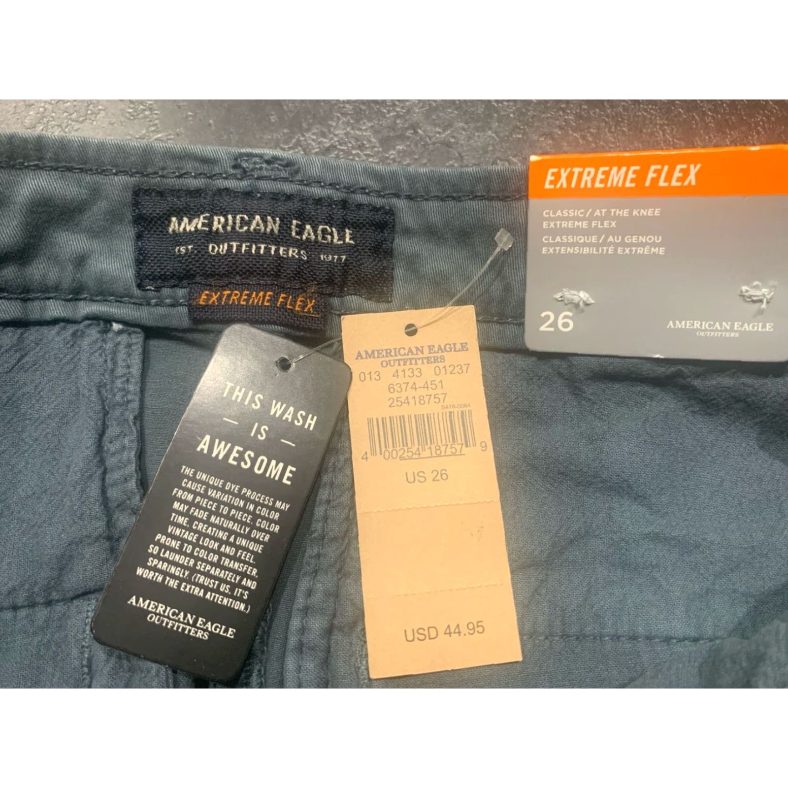 American Eagle Outfitters American Eagle Men’s Classic Shorts Size 26 Regular Chino Slate Blue New Size US 26 / EU 42 - 4 Thumbnail