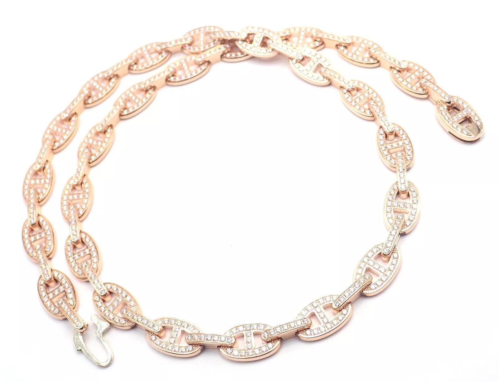 Hermes Chaine d'ancre Enchaine 18k Gold Diamond Link Necklace Size ONE SIZE - 8 Thumbnail