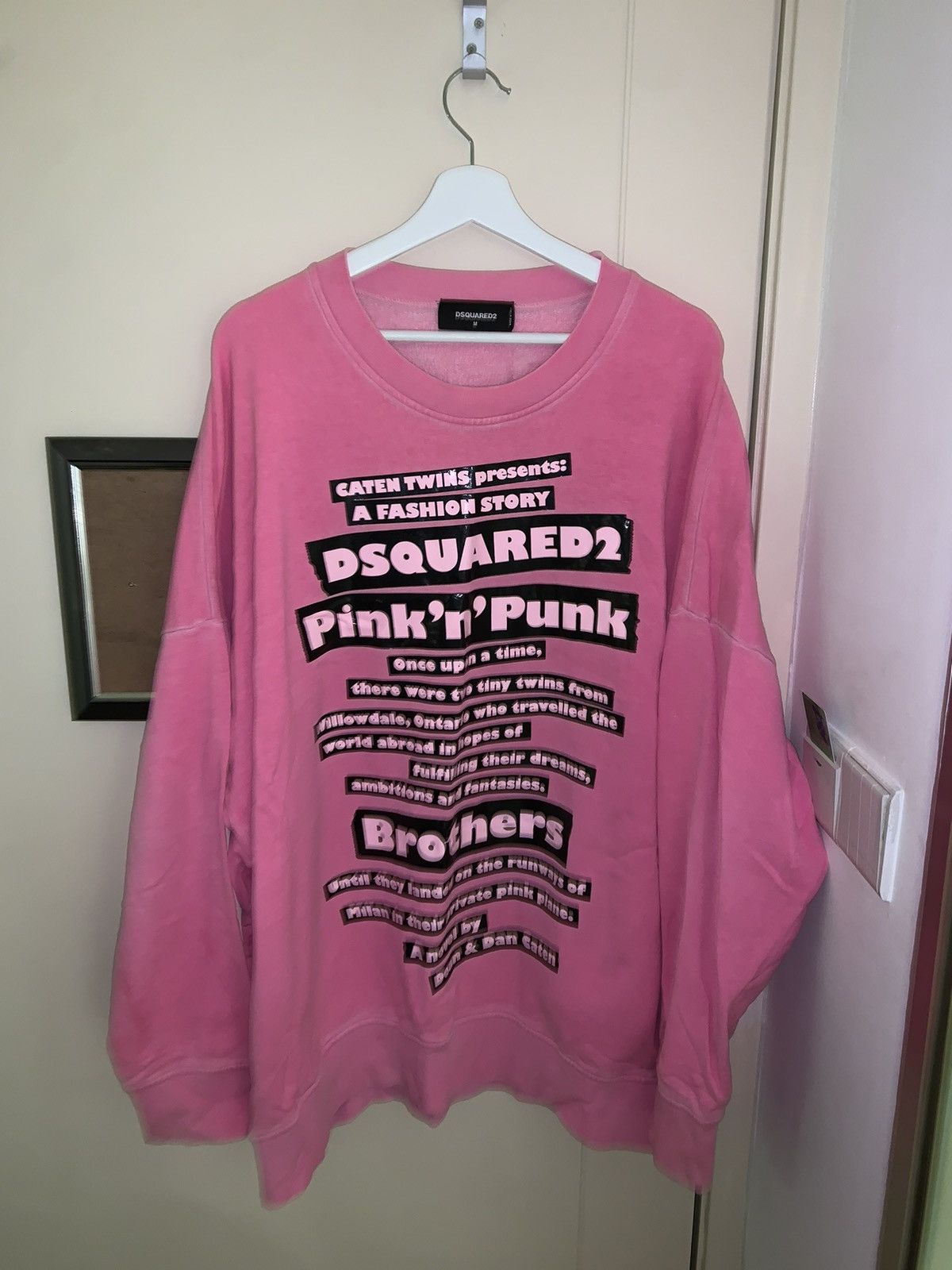 image of Dsquared2 Pink N Punk Sweatshirt, Men's (Size Medium)
