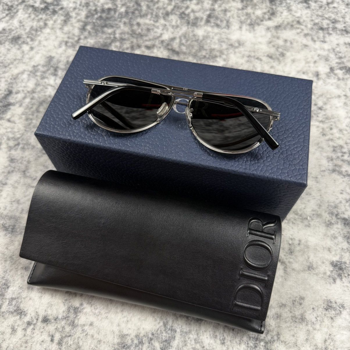 Dior Dior Aviator Sunglasses Oblique Monogram Lens Silver Size ONE SIZE - 3 Thumbnail