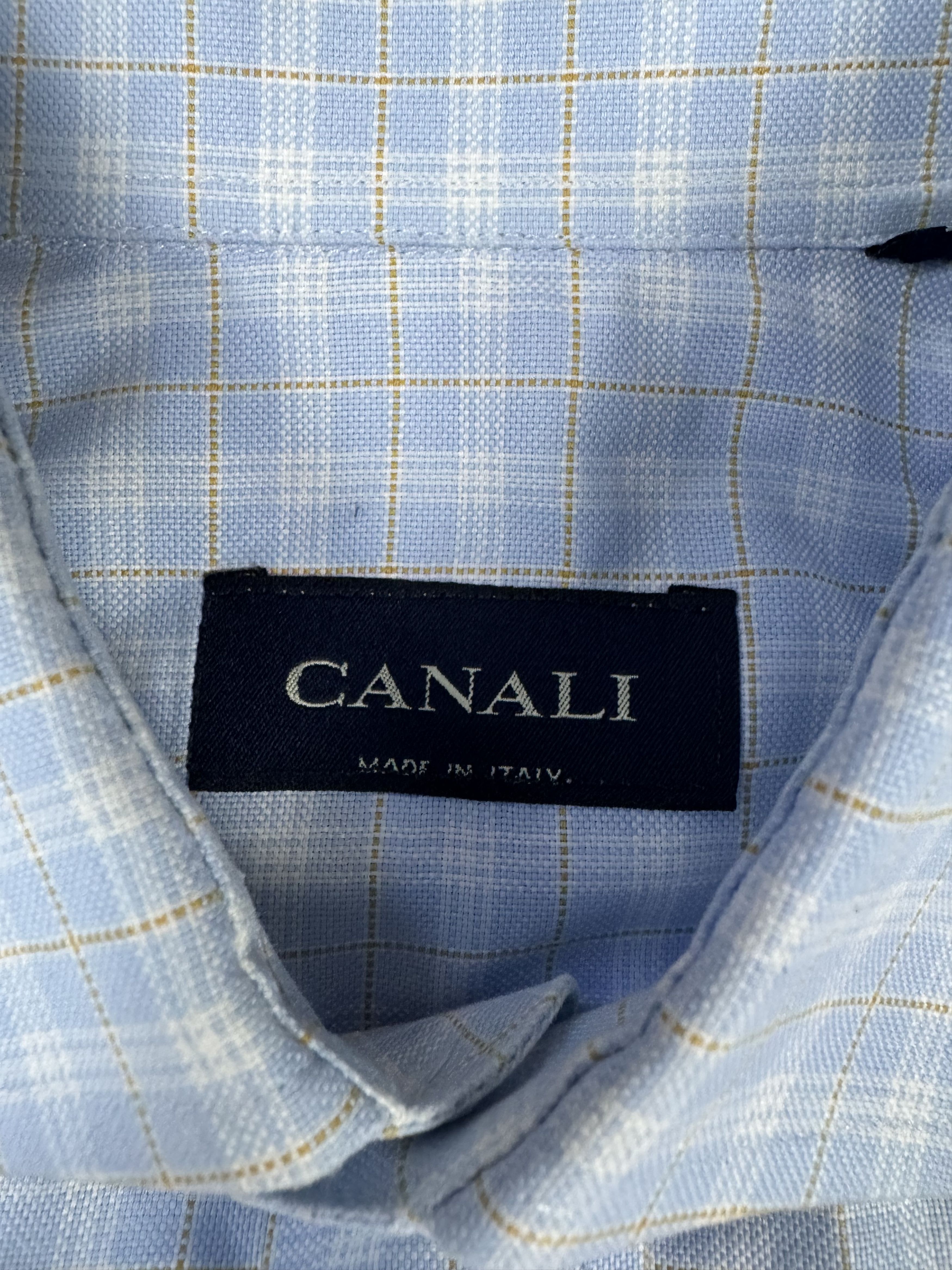 Canali Canali 15/38 Cotton Gingham Button Down Dress Shirt Luxury Size US M / EU 48-50 / 2 - 4 Thumbnail