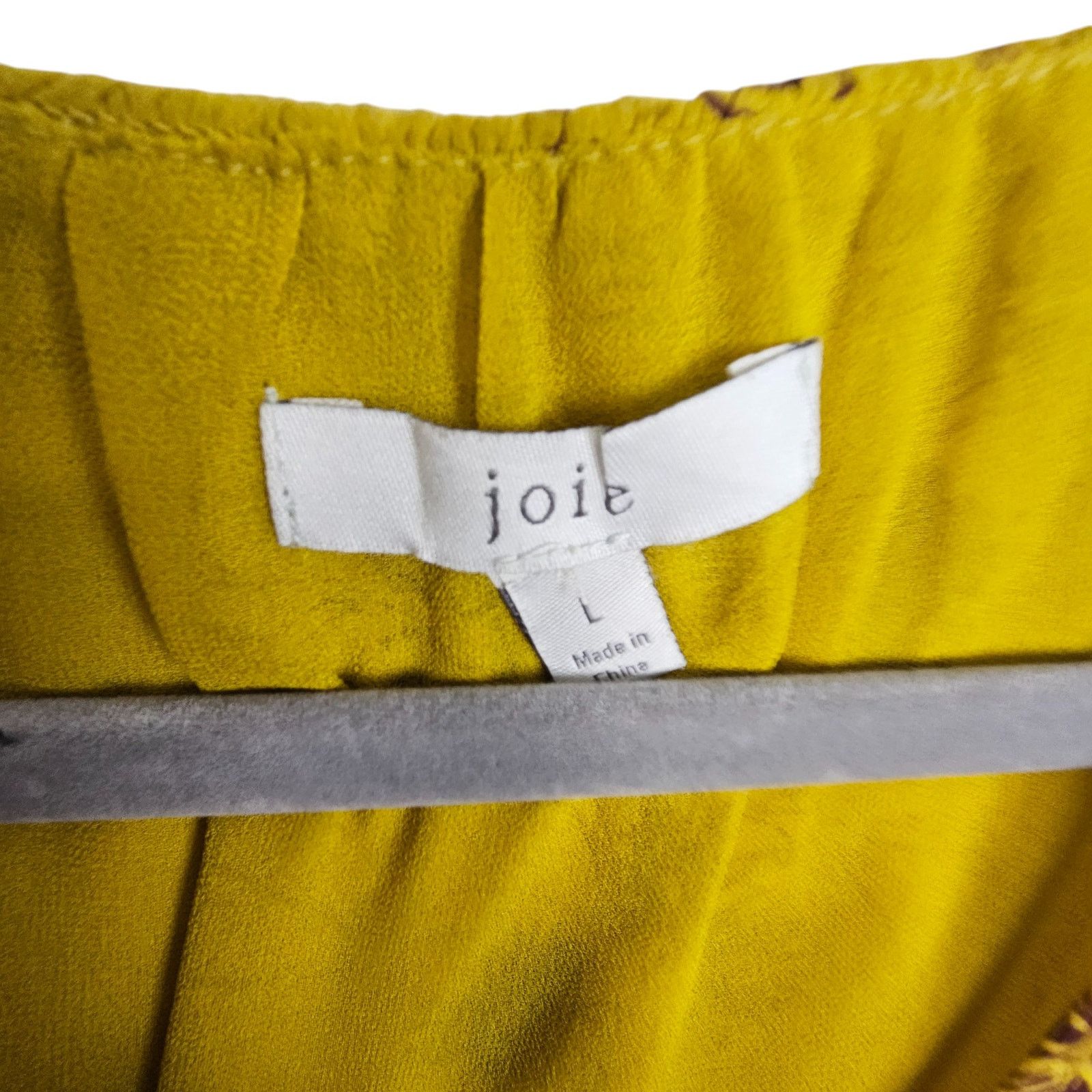 Joie Joie Womens Bolona Silk Floral Blouse Chartreuse Sz L Size L / US 10 / IT 46 - 6 Thumbnail
