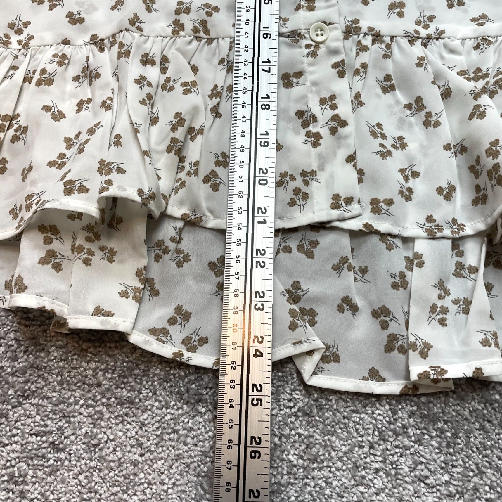Vintage Tasamo Blouse Top Womens L White Floral Button Up Long Sleeve Shirt NWT Size L / US 10 / IT 46 - 4 Thumbnail