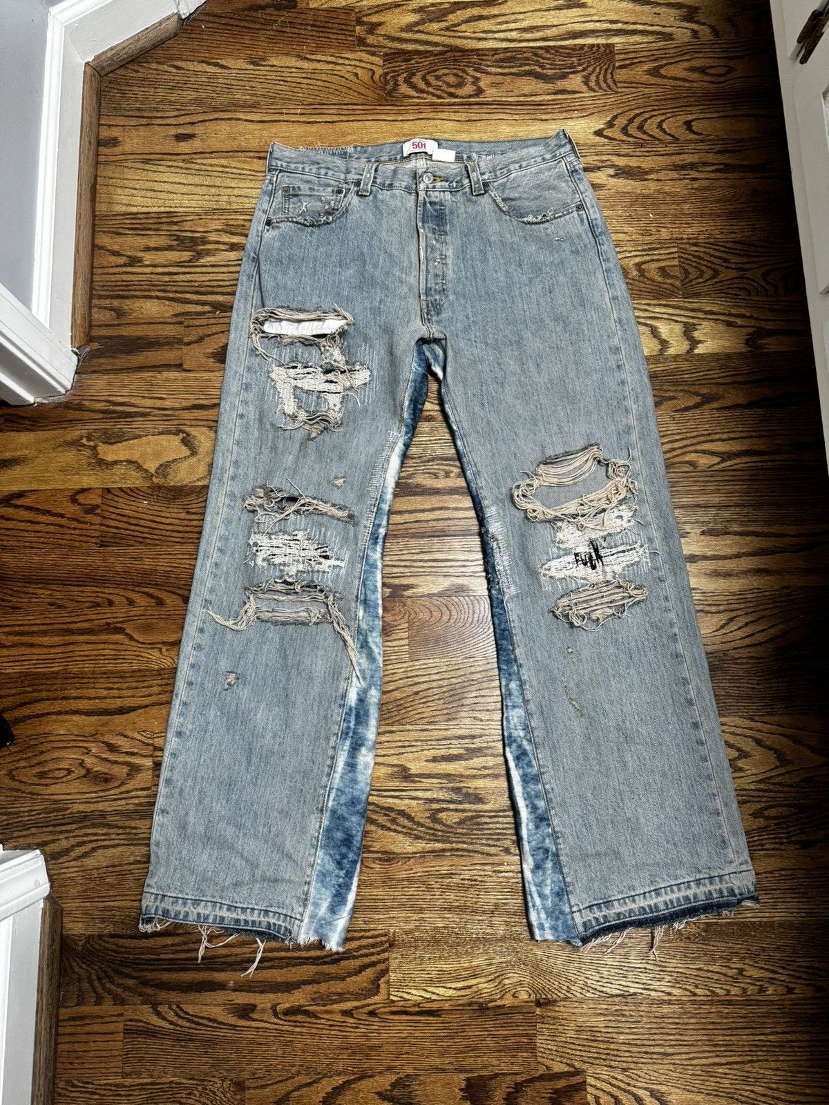 image of Ends Repair x Levis 1 Of 1 Ends Rp Fuck Denim in Blue, Men's (Size 36)