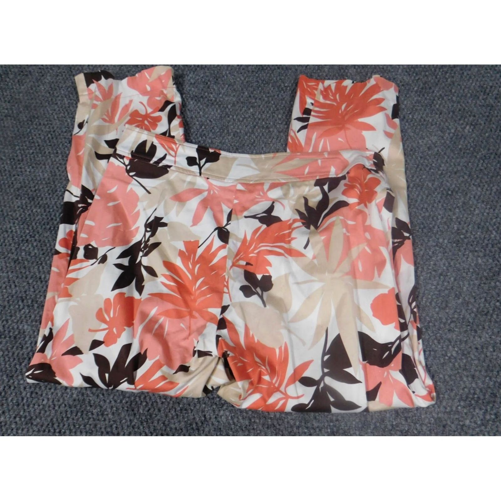 Willi Smith Willi Smith Womens Pants 8 Pink Floral Straight Stretch Knit Zip Ankle Casual Size 30" / US 8 / IT 44 - 4 Thumbnail