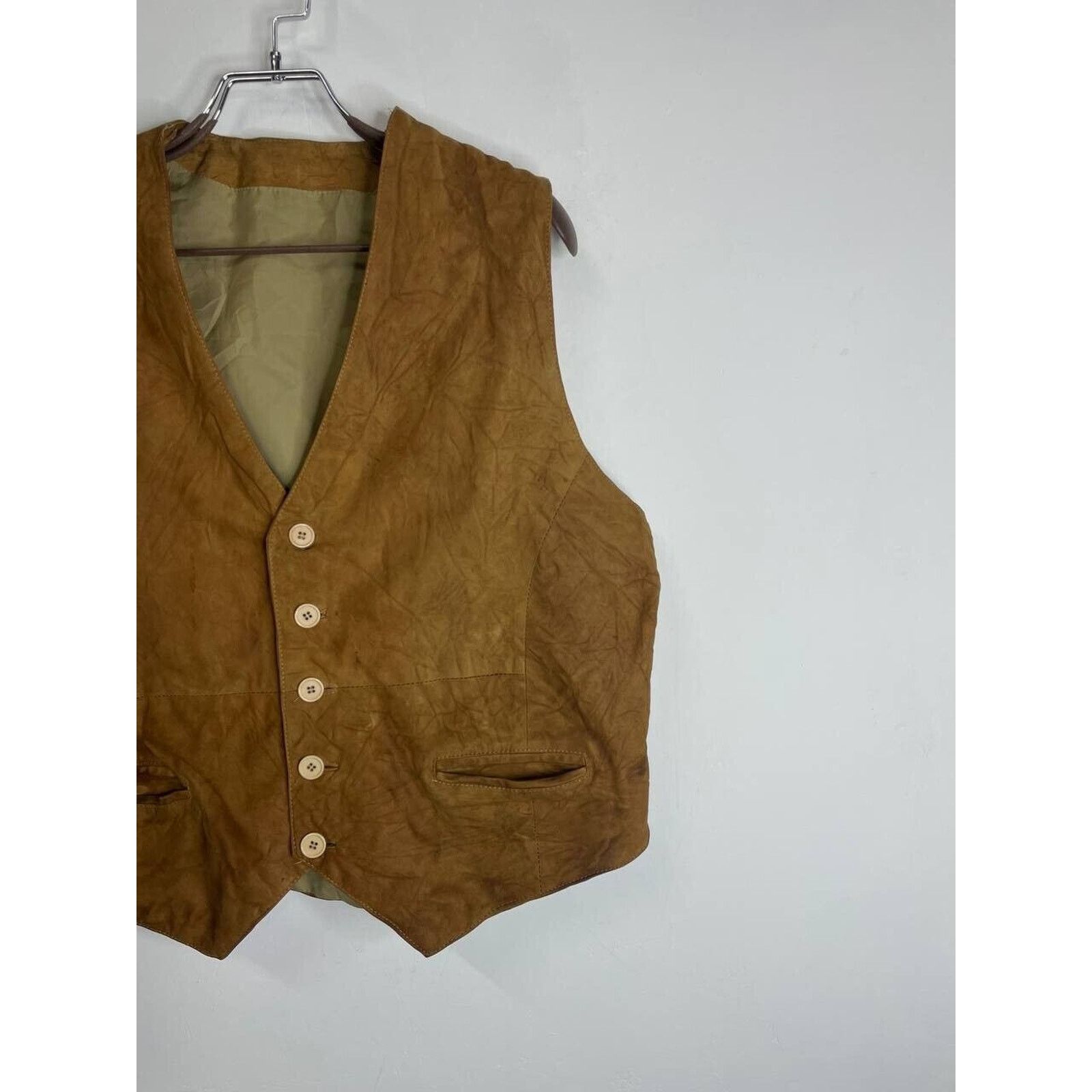 Vintage Men’s Vintage Suede Leather Vest Western Cowboy Waistcoat Size US M / EU 48-50 / 2 - 3 Thumbnail