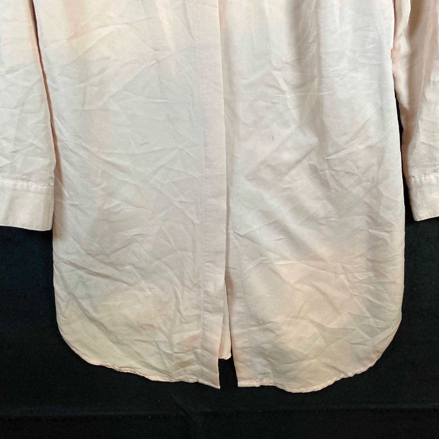 Vintage Chicos Womens Shirt Light Peach Oversized Collared Button Down Roll Sleeve 0 Size S / US 4 / IT 40 - 3 Thumbnail
