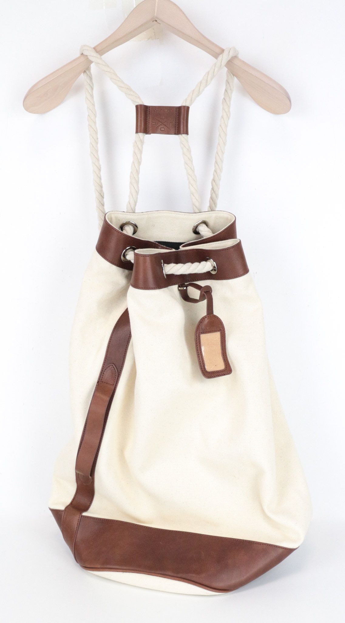 image of Suitsupply Jort Beige Light Brown Leather Detailed Bag Backpack 68337, Men's