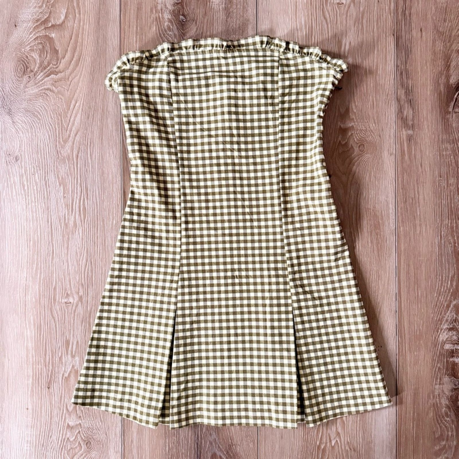 Urban Outfitters Urban Outfitters Margot Strapless Drop Waist Gingham Dress M Size M / US 6-8 / IT 42-44 - 1 Thumbnail