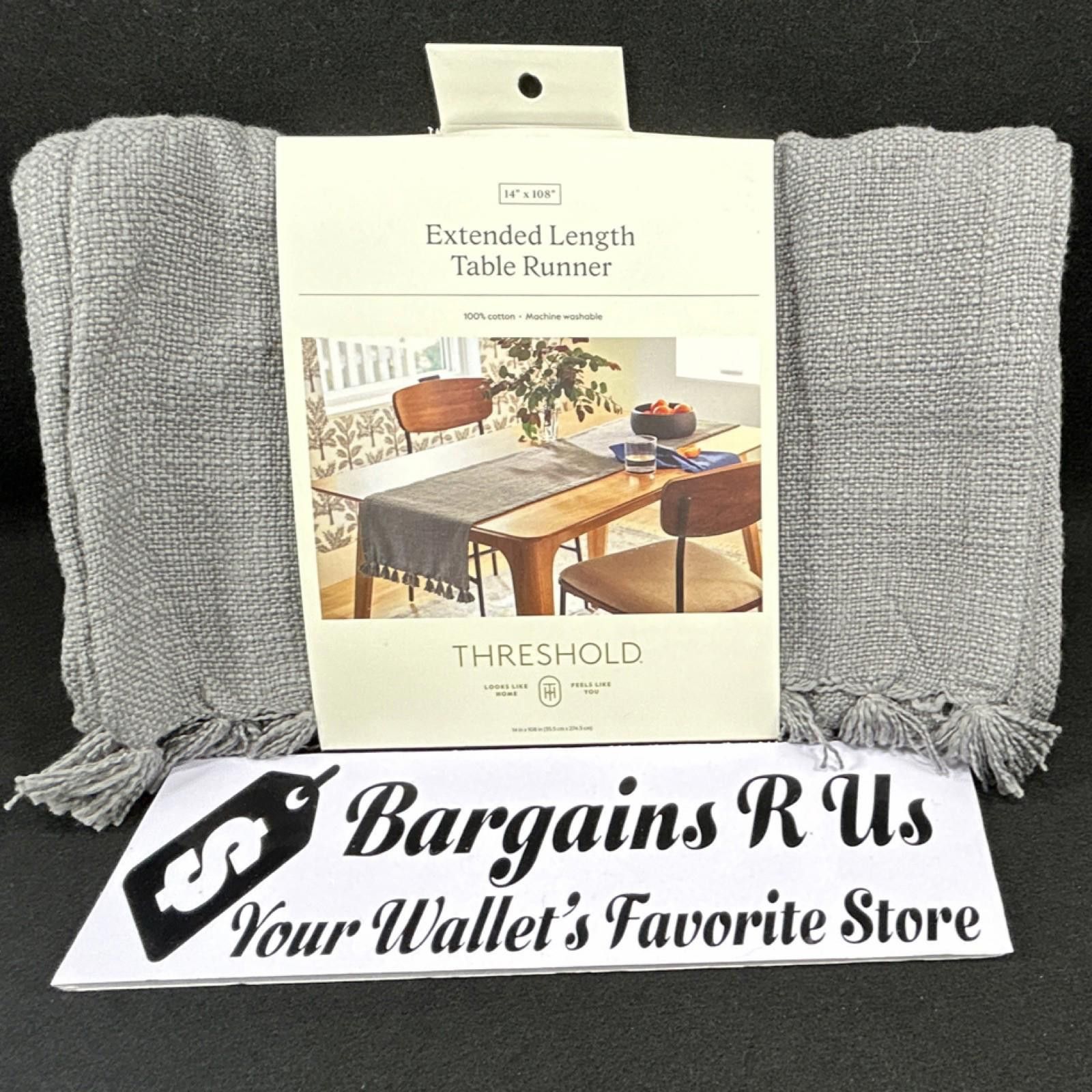 Other Threshold Extended Length Table Runner GrayCotton 14" x 108" Size ONE SIZE - 1 Thumbnail
