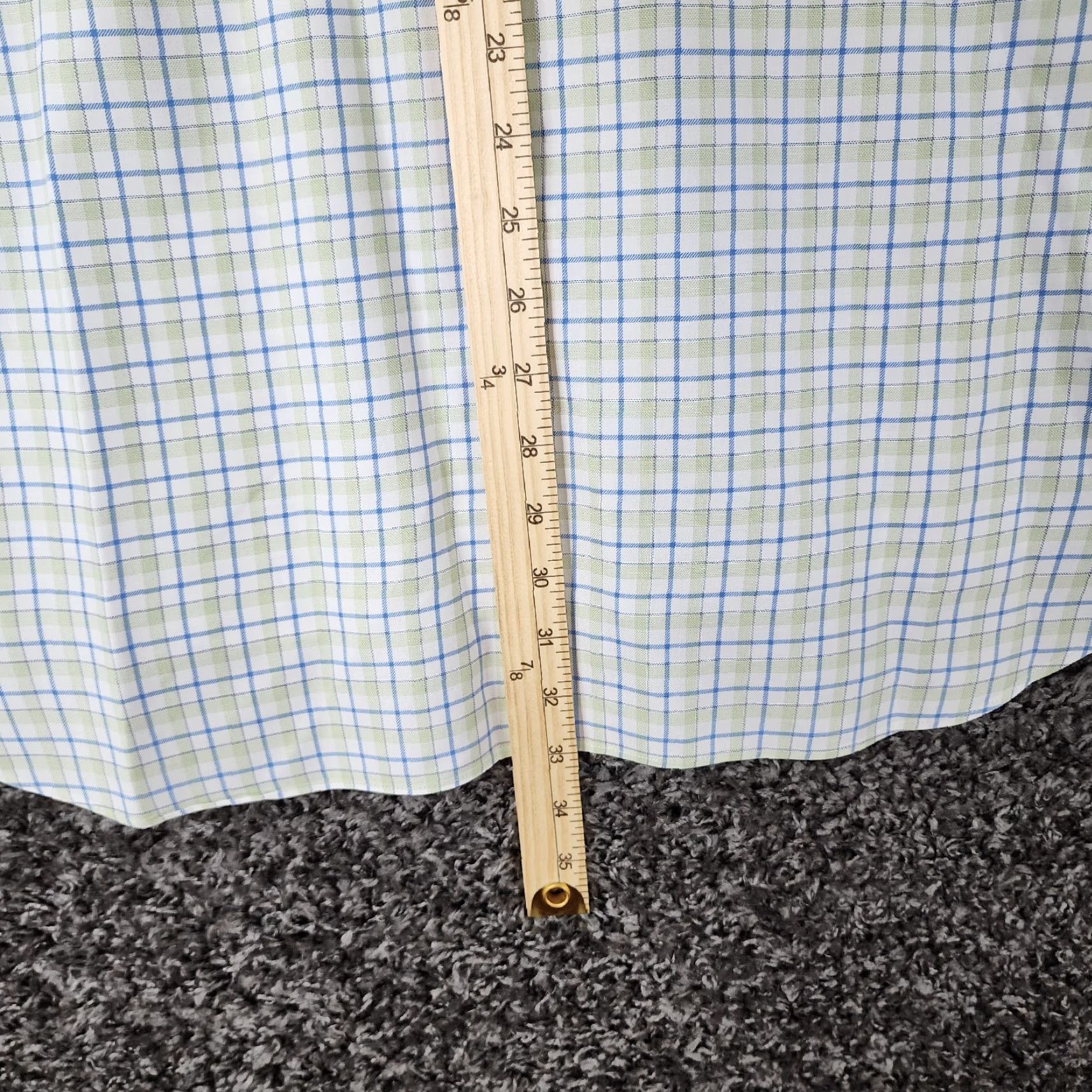 David Donahue VINTAGE David Donahue Mens Dress Shirt Long Sleeve Regular Size 17.5 Green Cotton Plaid Size 46R - 7 Thumbnail
