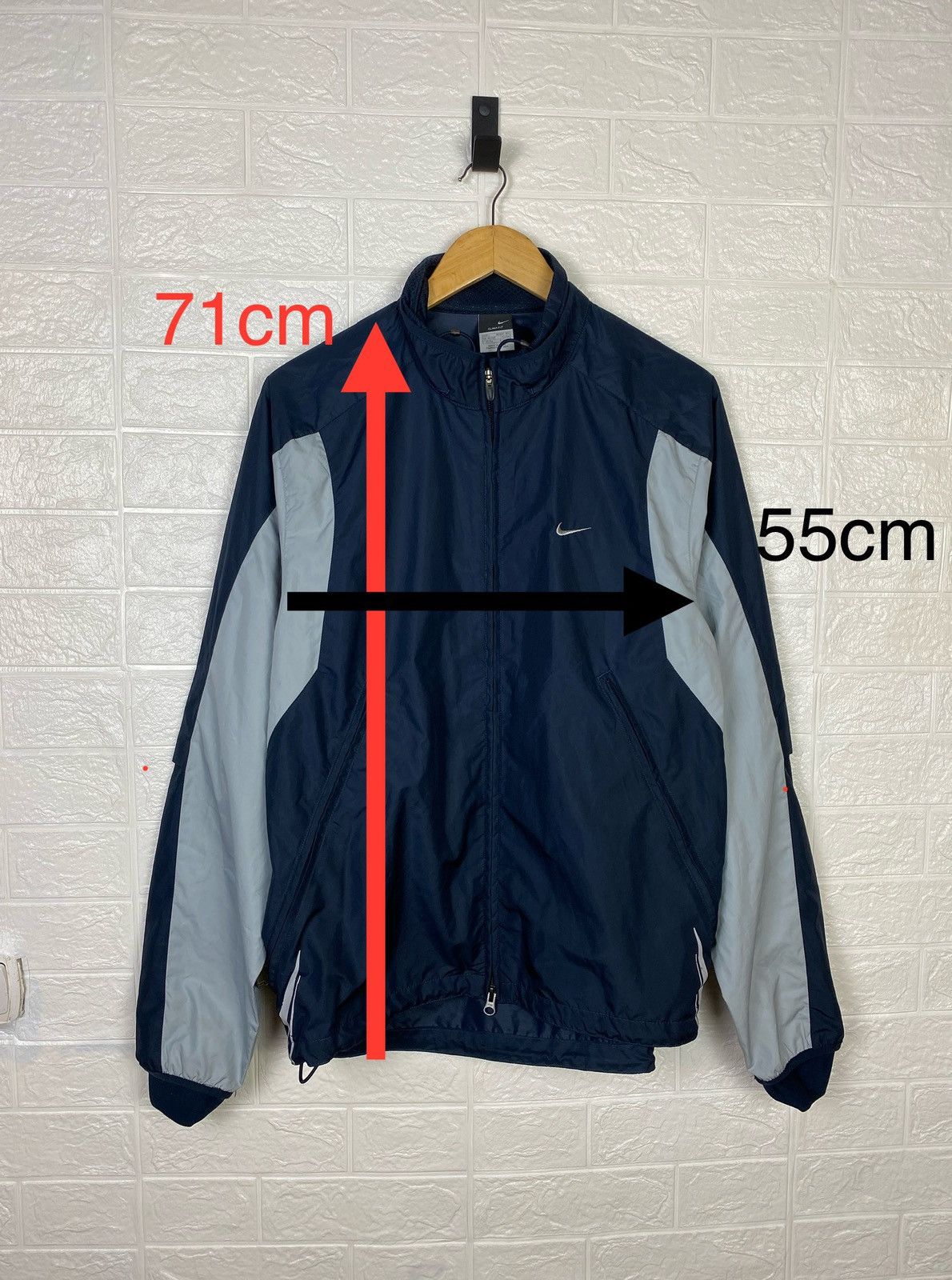 Nike × Vintage Vintage Nike Windbreaker Jacket Navy Blue Full Zip Size L Size US L / EU 52-54 / 3 - 2 Thumbnail