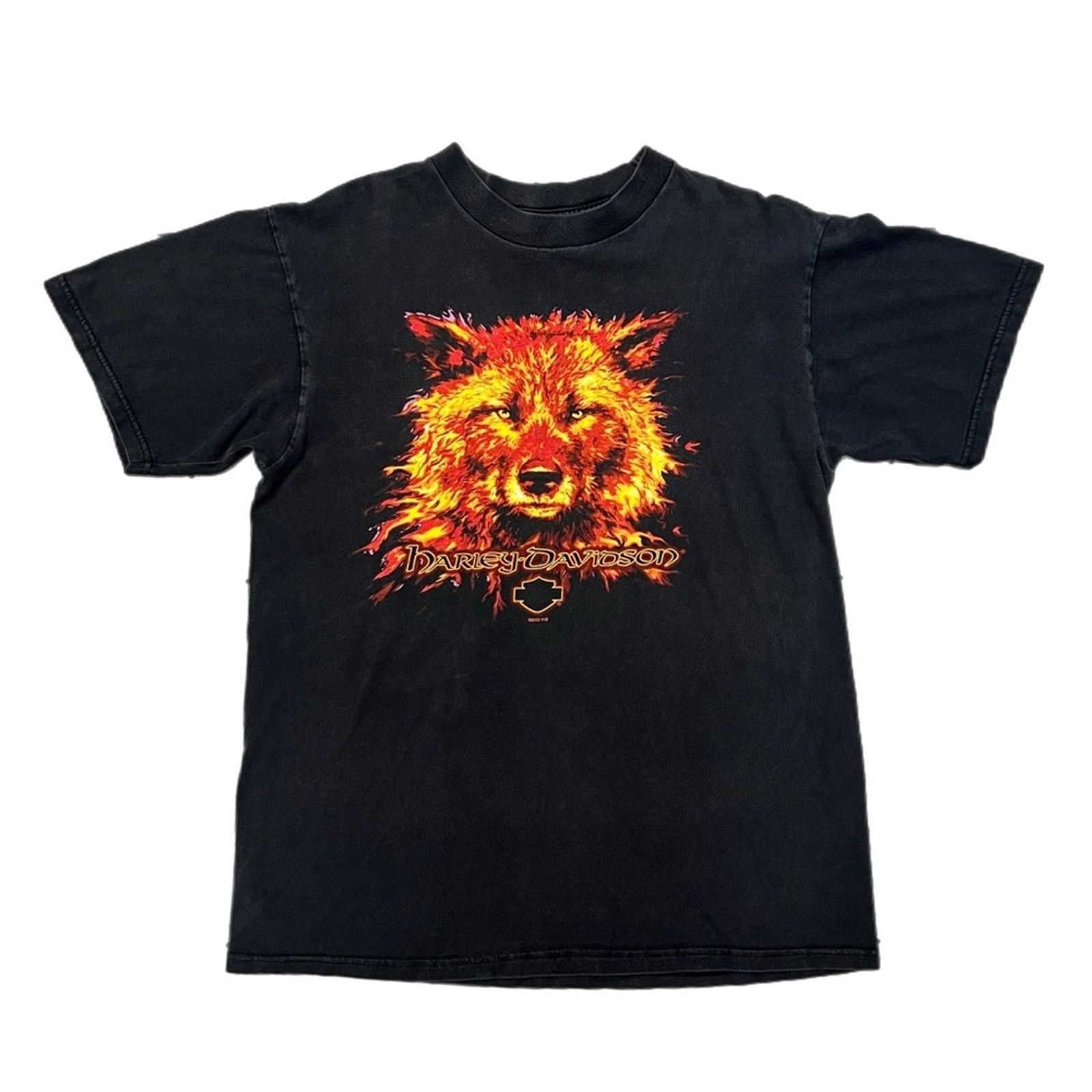 Harley Davidson 2000 Harley-Davidson Taku Alaska Flaming Wolf Graphic Tee Size US L / EU 52-54 / 3 - 1 Thumbnail