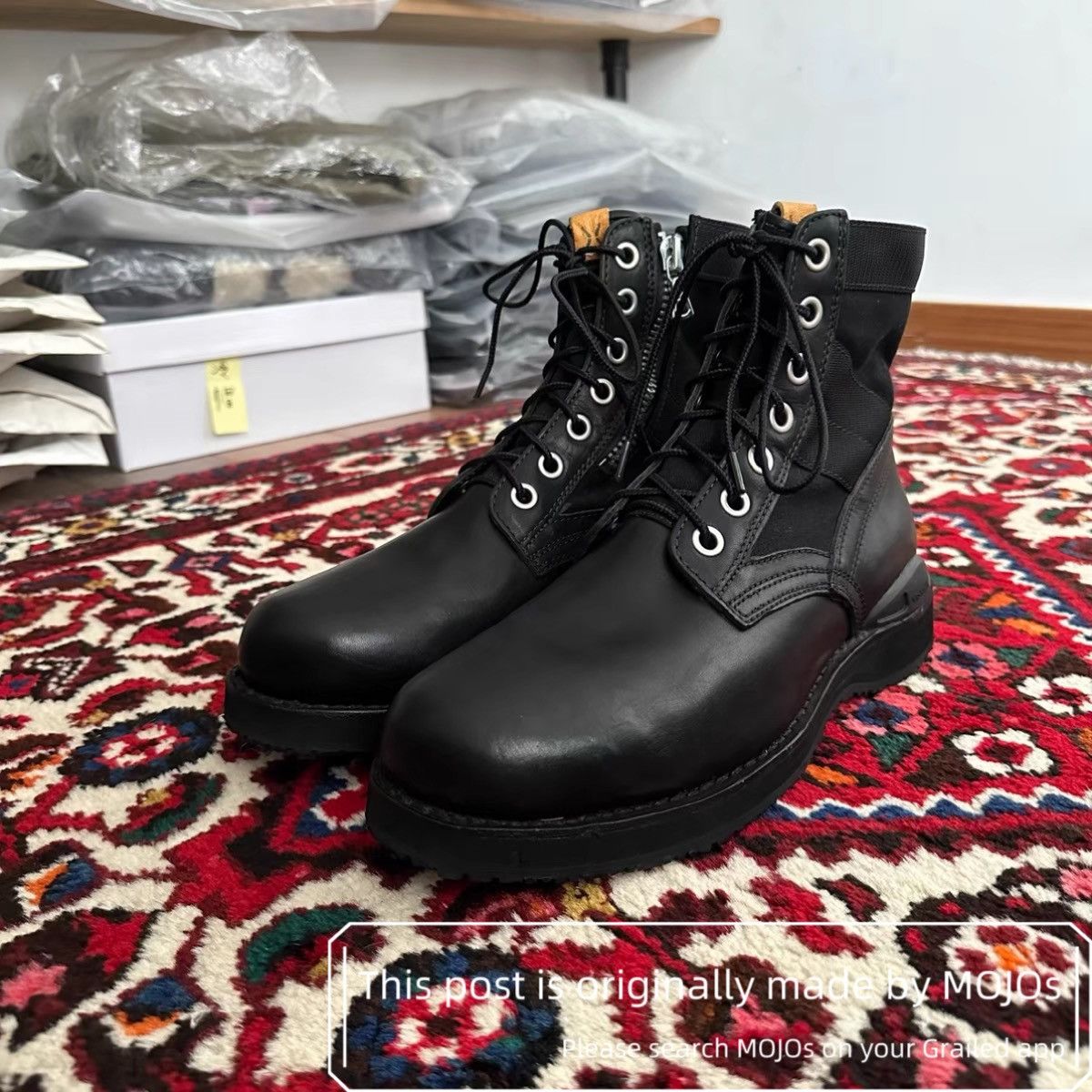 Sz 9 Visvim 17SS Black Military 7-hole Boots mojos901