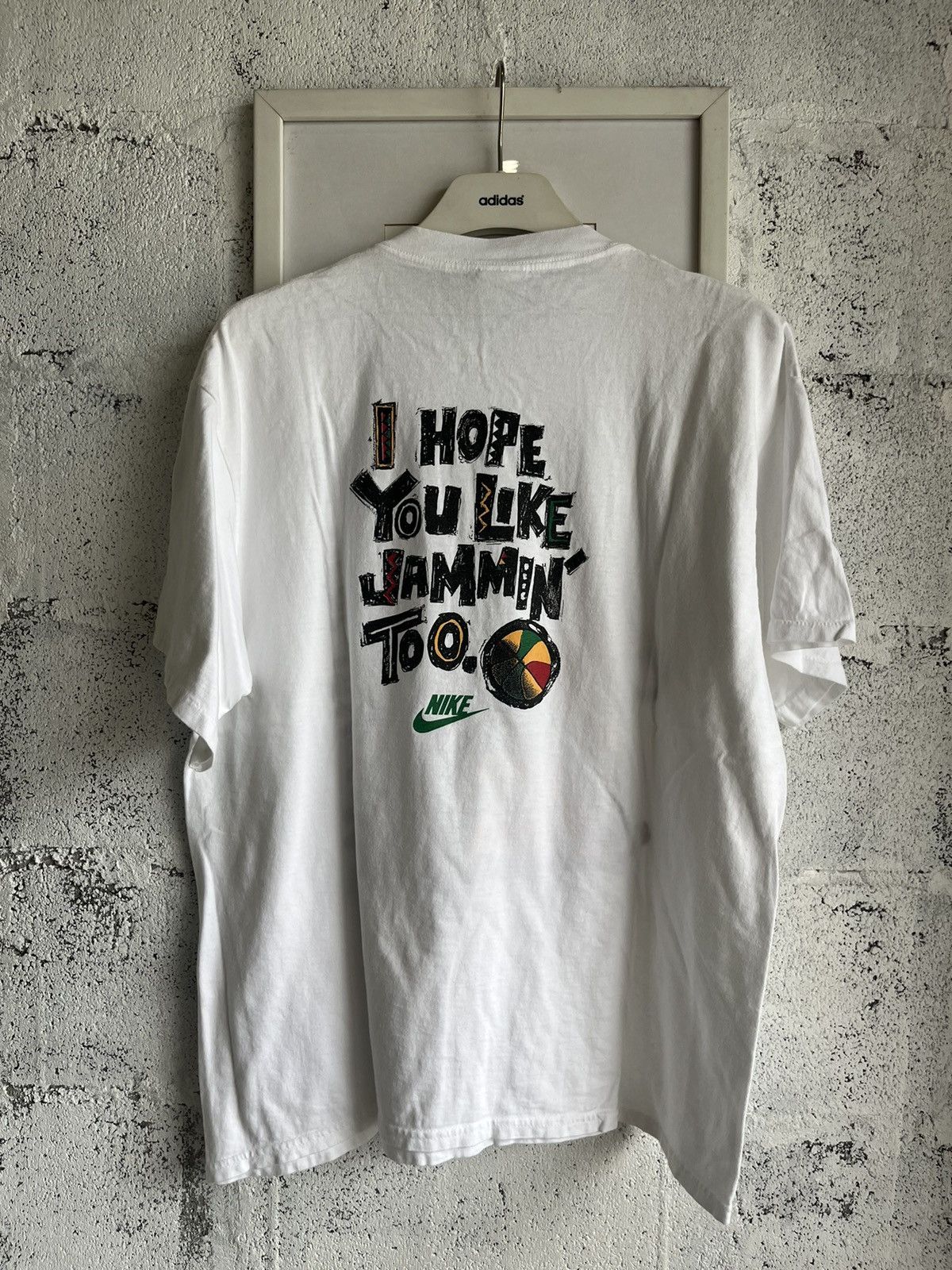 Nike × Vintage Vtg NIKE Michael Jordan Jammin’by Bob Marley 90’s tshirt Size US L / EU 52-54 / 3 - 3 Thumbnail