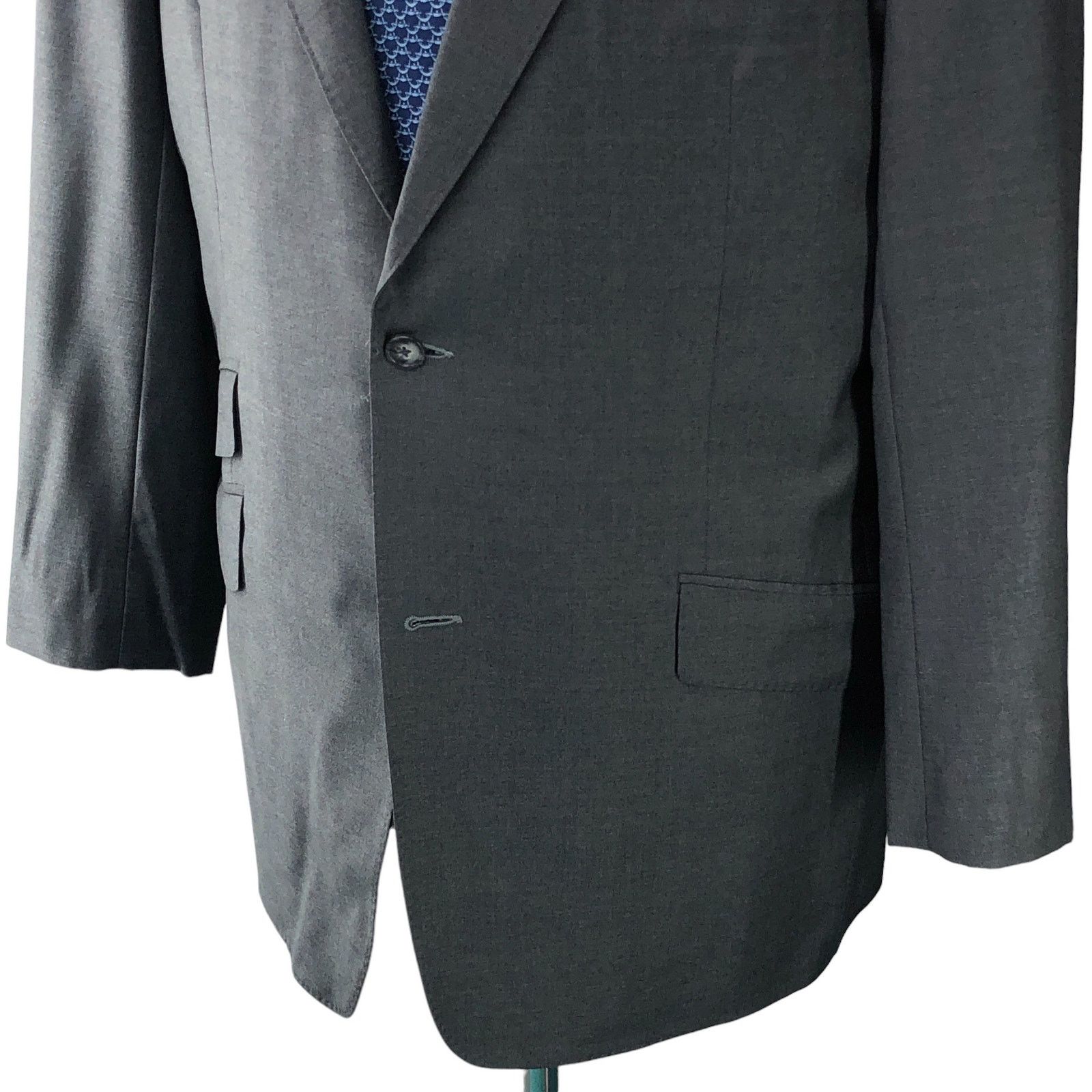 Other Elevee Mens Size 44L Bespoke Sport Coat Blazer Jacket Gray Size 44L - 3 Thumbnail