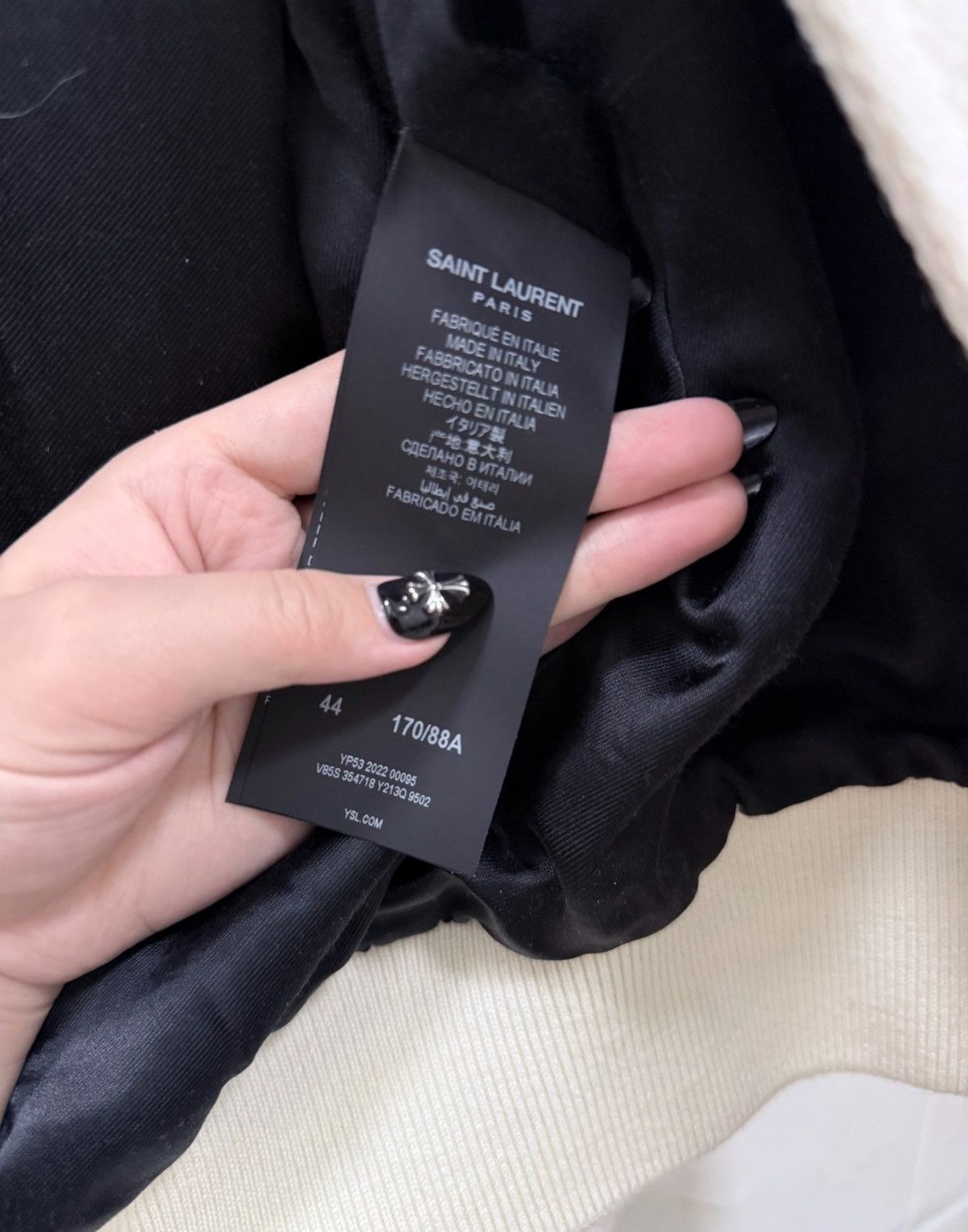 Saint Laurent Paris Saint Laurent Paris 22fw white wool patchwork Teddy jacket Size US S / EU 44-46 / 1 - 6 Thumbnail
