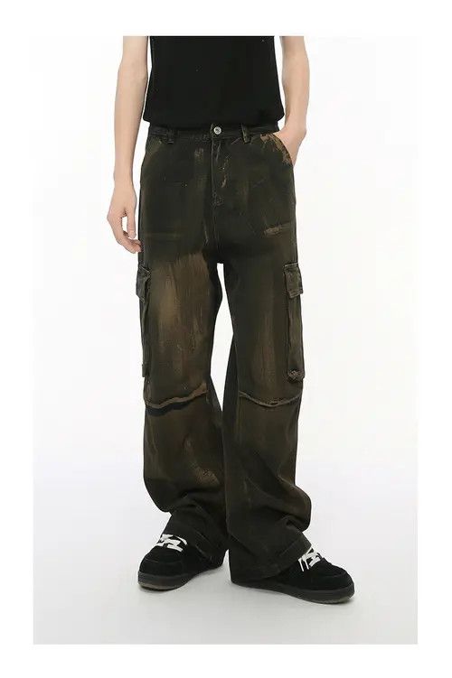 Japanese Brand × Jean Pants Street retro multi-pocket distressed workwear jeans Size US 32 / EU 48 - 2 Thumbnail