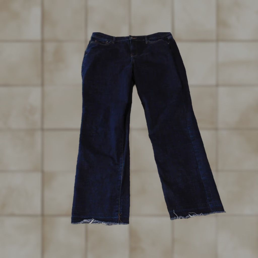 NYDJ NYDJ Jeans Womens 14 Blue Straight Stretch Lift Tuck Technology Denim Dark Regular Size 36" / US 14 / IT 50 - 1 Thumbnail