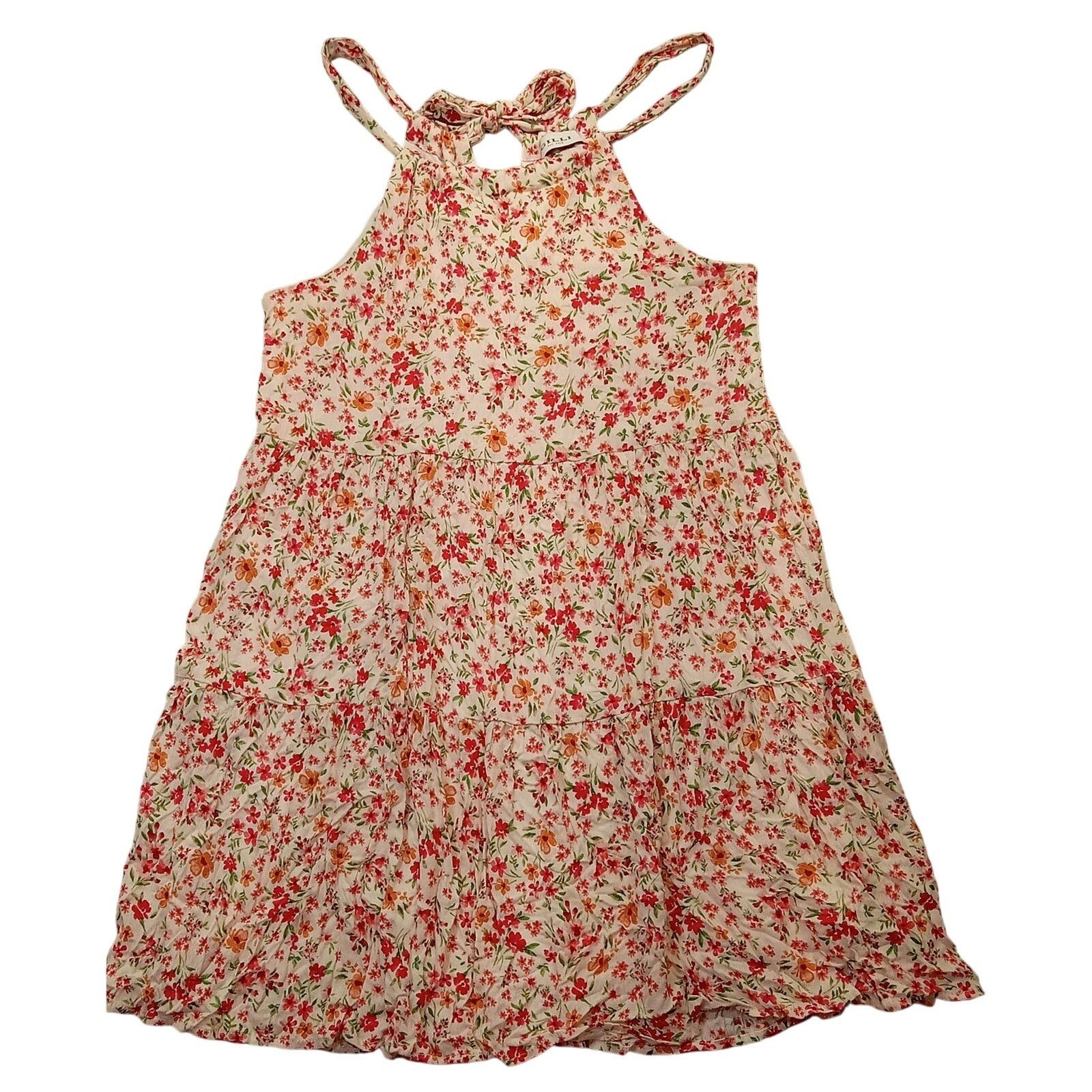 & Other Stories Gilli Sun Dress S Women's Lined Red Floral Back Tie Rayon Size S / US 4 / IT 40 - 1 Thumbnail