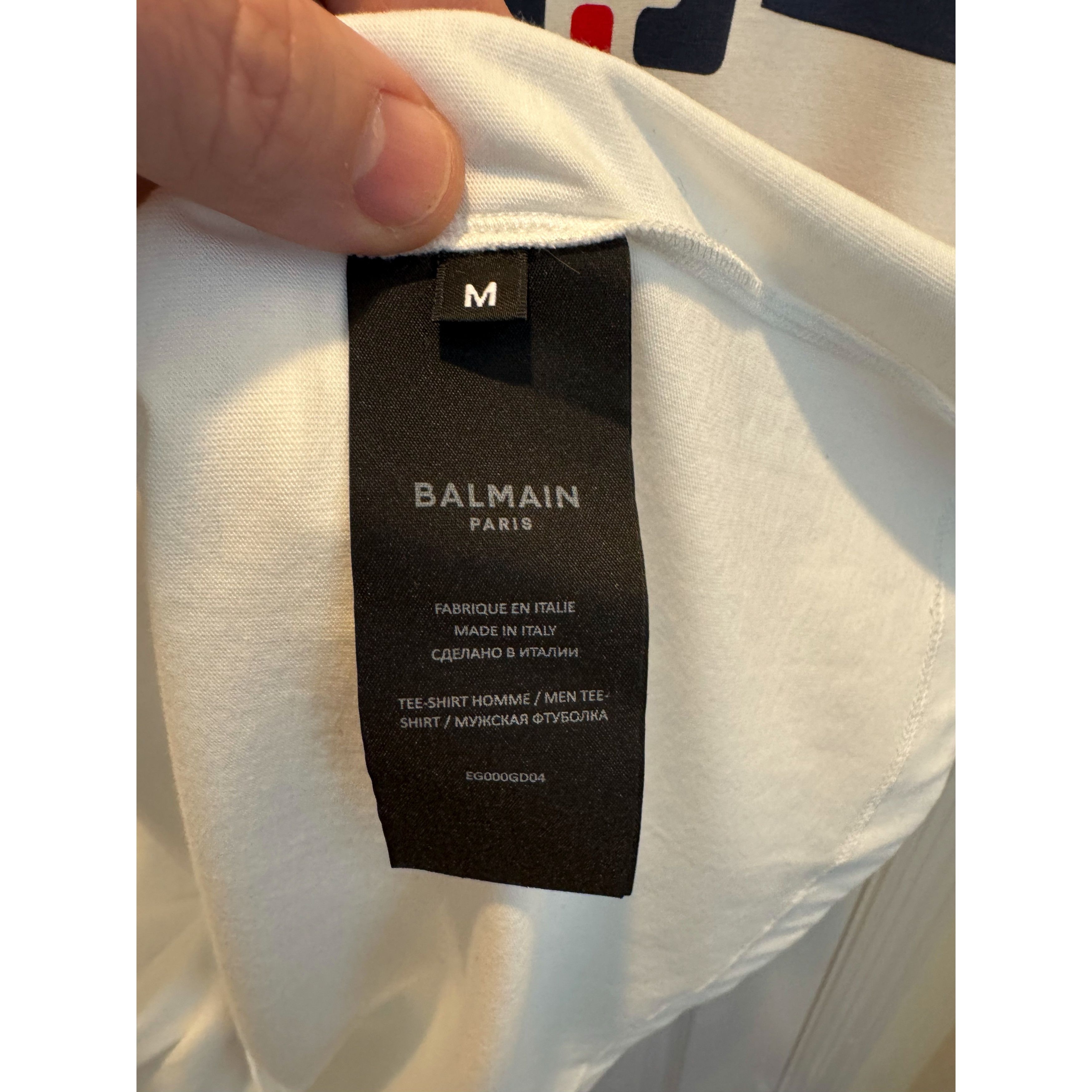 Balmain Balmain organic-cotton striped logo T-shirt Size US M / EU 48-50 / 2 - 8 Thumbnail