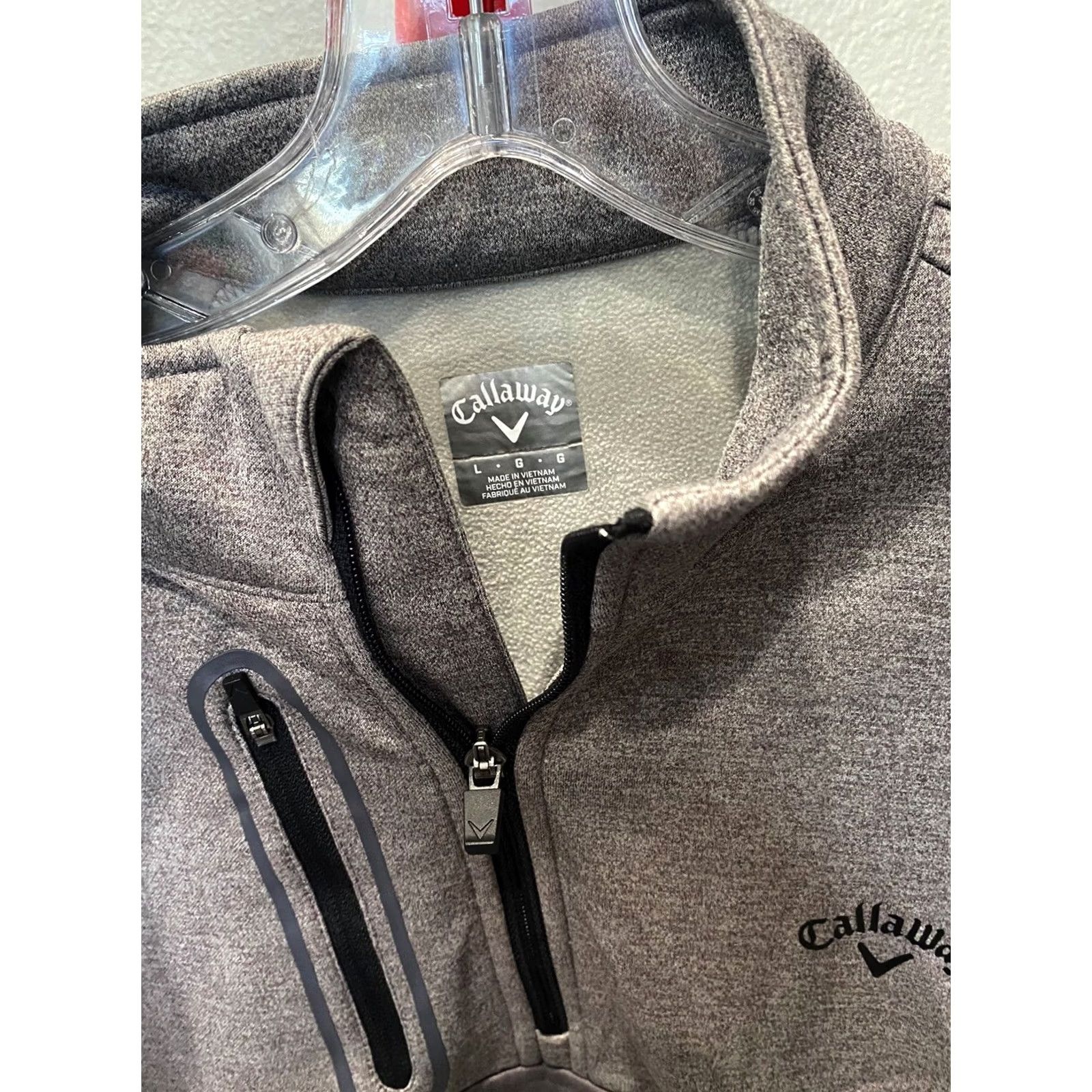Callaway Callaway Golf Gray On Gray Zippered Fleece SWEATER Large L Mens Size US L / EU 52-54 / 3 - 3 Thumbnail
