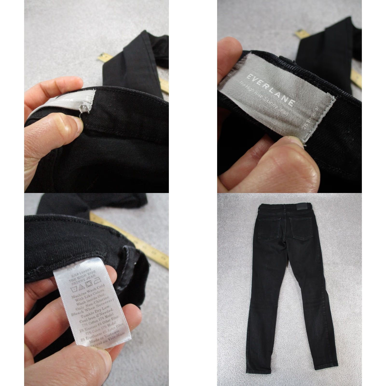 Everlane Everlane Jeans Womens 28 Black Denim High Rise Skinny Zip Size 28" / US 6 / IT 42 - 8 Thumbnail