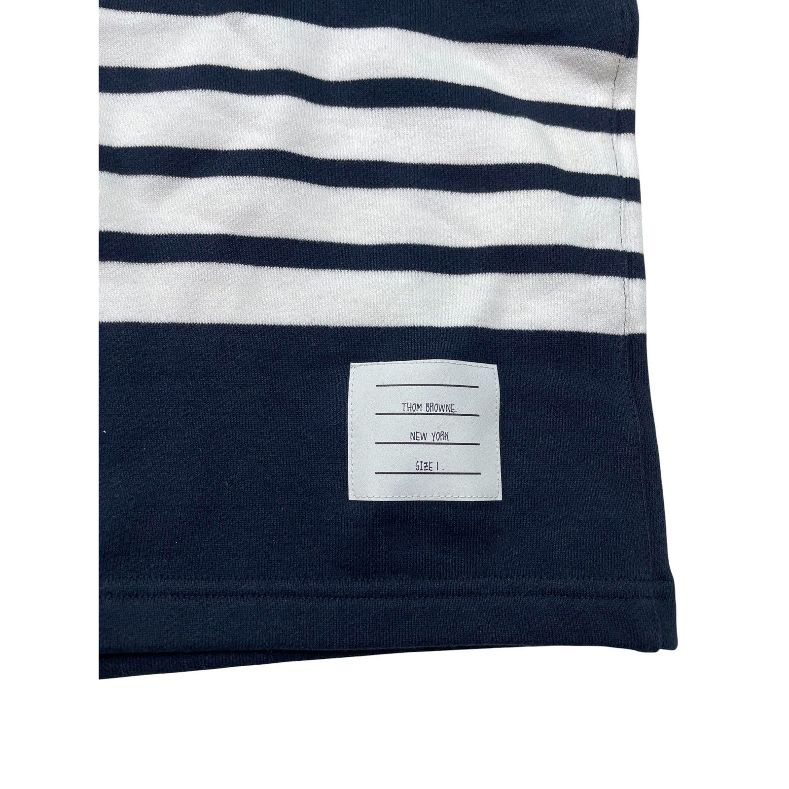 Thom Browne Thom Browne Navy & White Stripe Sweat Shorts Size US 30 / EU 46 - 2 Thumbnail