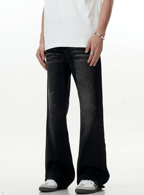 Japanese Brand × Jean Retro washed black high street gradient flared jeans men y2k Size US 32 / EU 48 - 4 Thumbnail