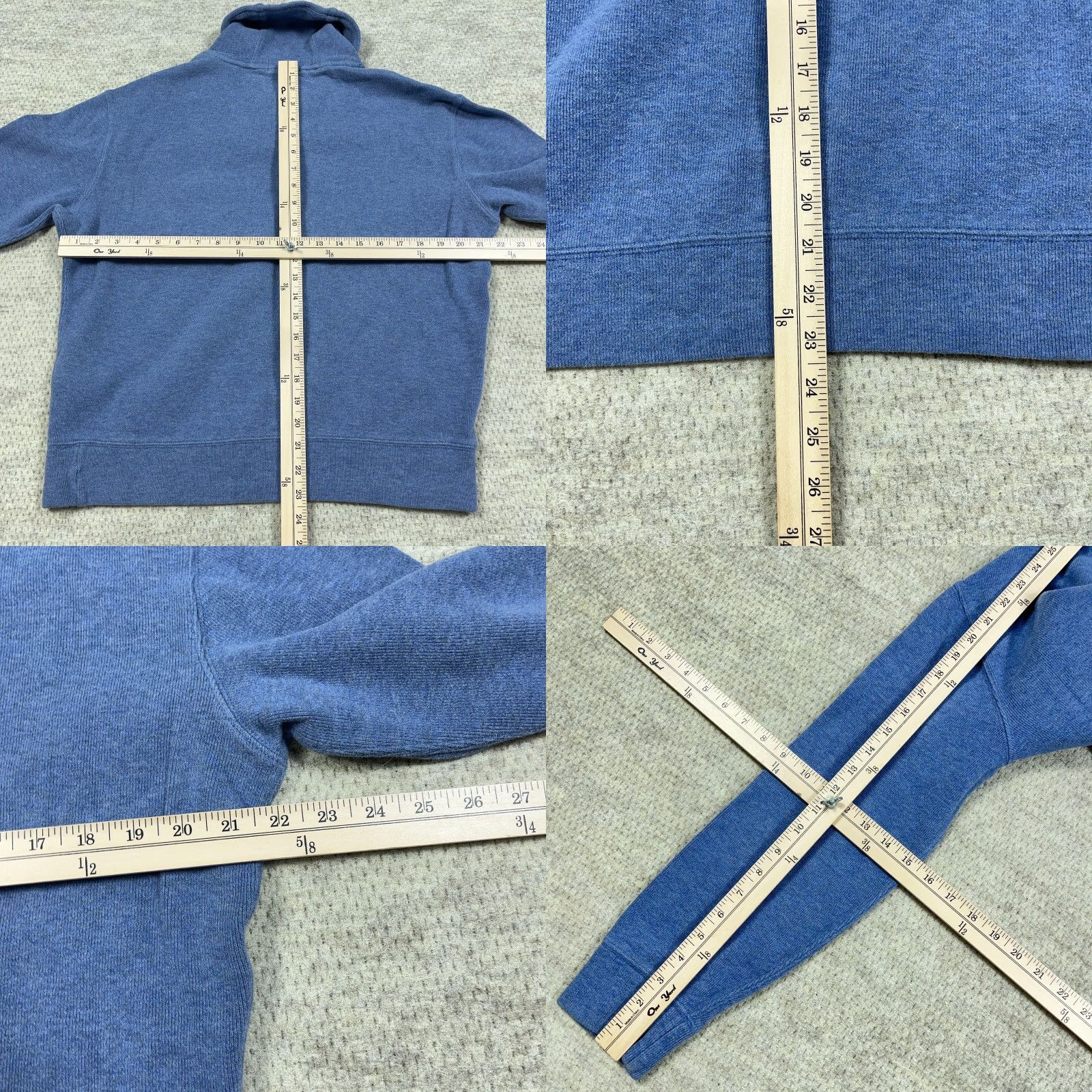 Polo Ralph Lauren Polo Ralph Lauren Sweater Shirt Men Medium Blue Shawl Neck Pullover 1/4 Zip Lightweight Knit Solid Logo Zipper Embroidered Size US M / EU 48-50 / 2 - 8 Thumbnail