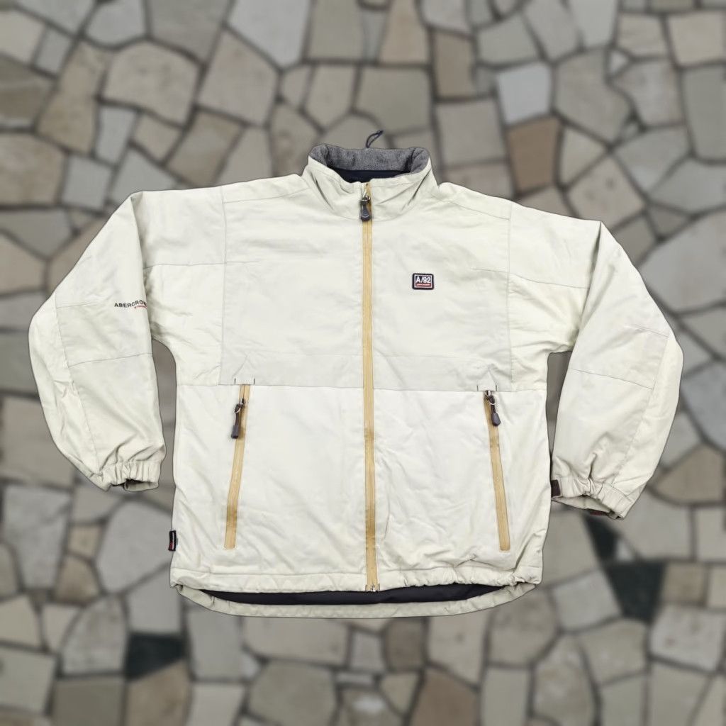 Abercrombie & Fitch VINTAGE Abercrombie & Fitch Jacket Mens M Beige Windbreaker Zip Pockets 90s Y2K Size US M / EU 48-50 / 2 - 1 Thumbnail
