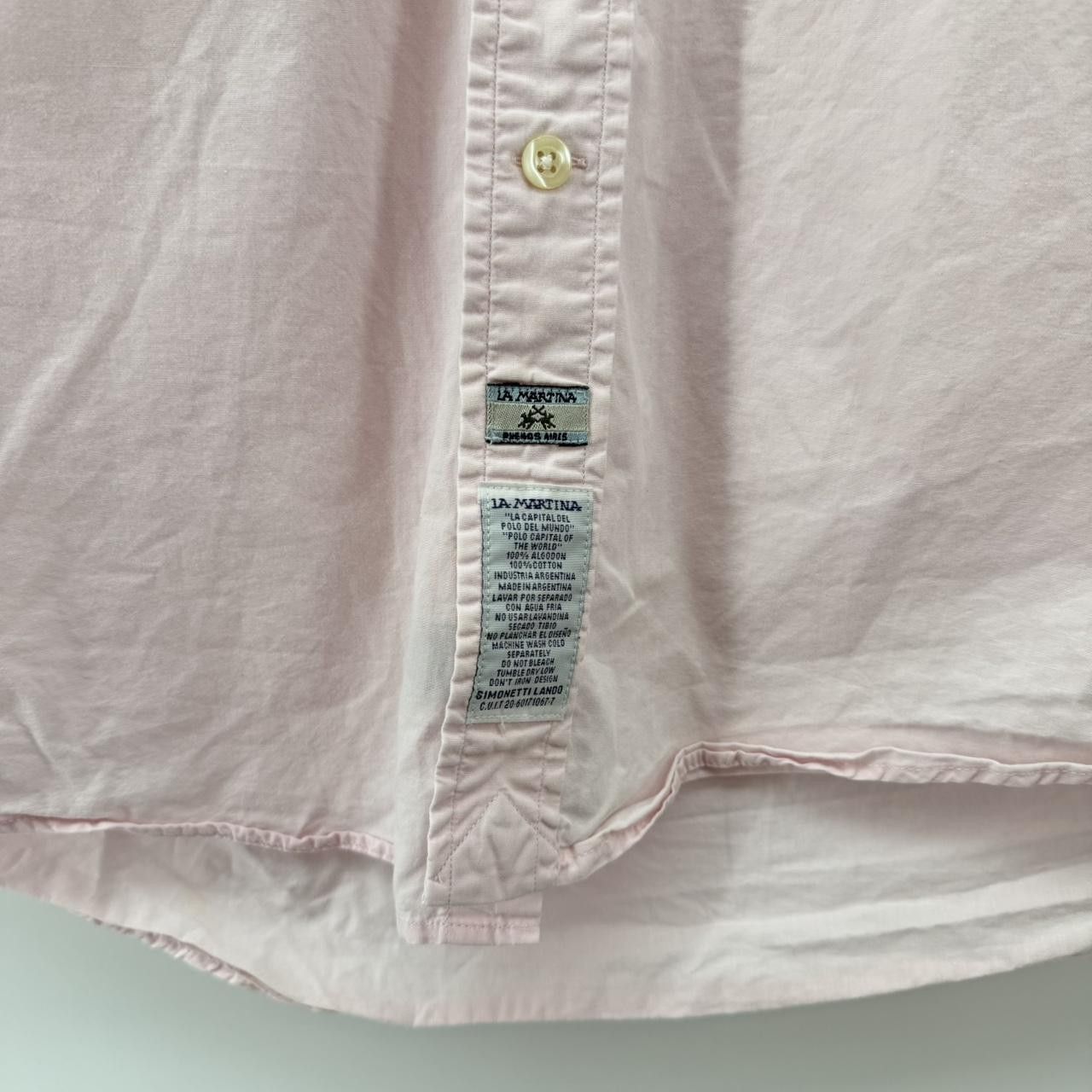 La Martina La Martina Shirt Men’s Medium Pink Button Down Short Sleeve Size US M / EU 48-50 / 2 - 2 Thumbnail
