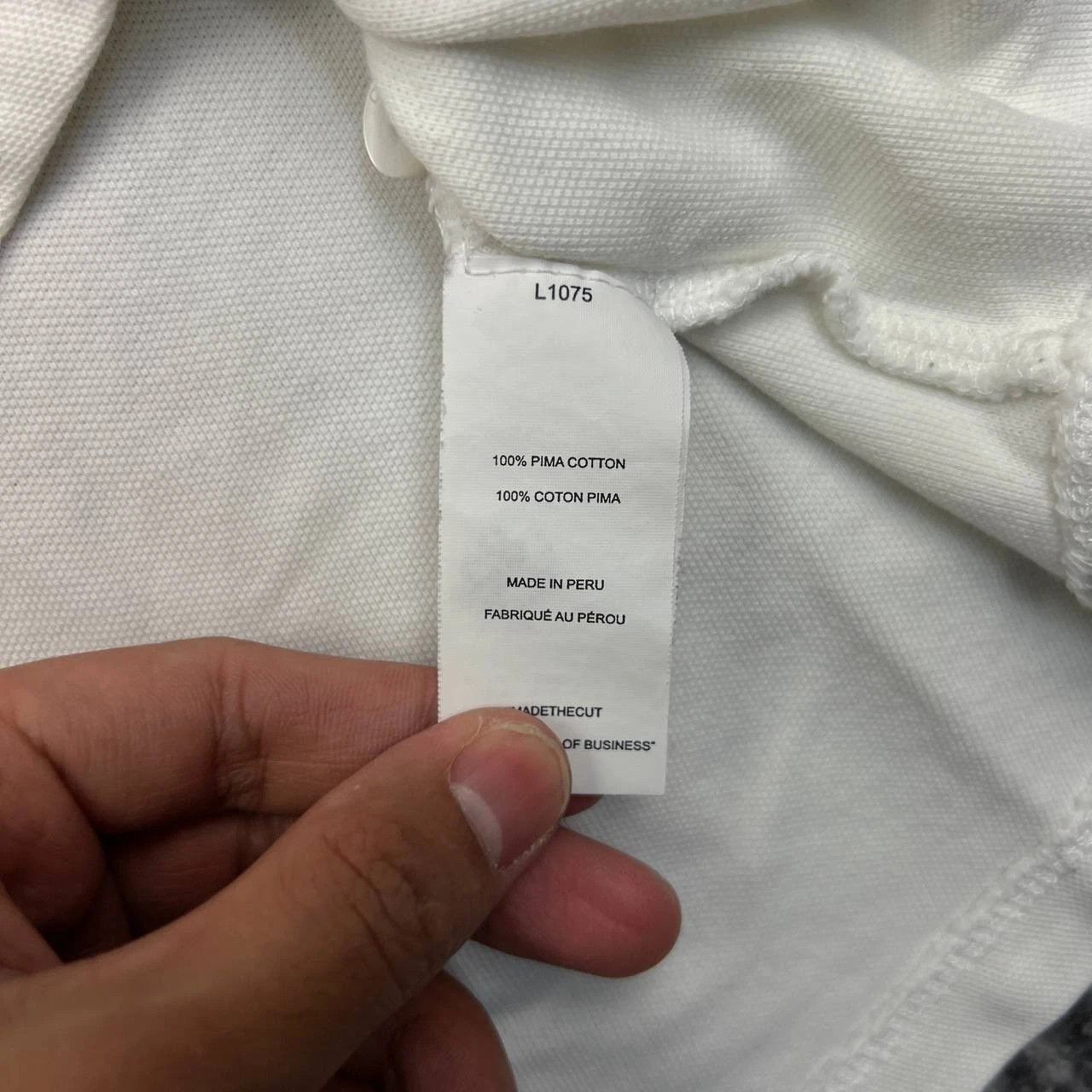 Cuts Cuts Curve Hem Polo Shirt Men White Collared Pima Cotton M Size US M / EU 48-50 / 2 - 7 Thumbnail