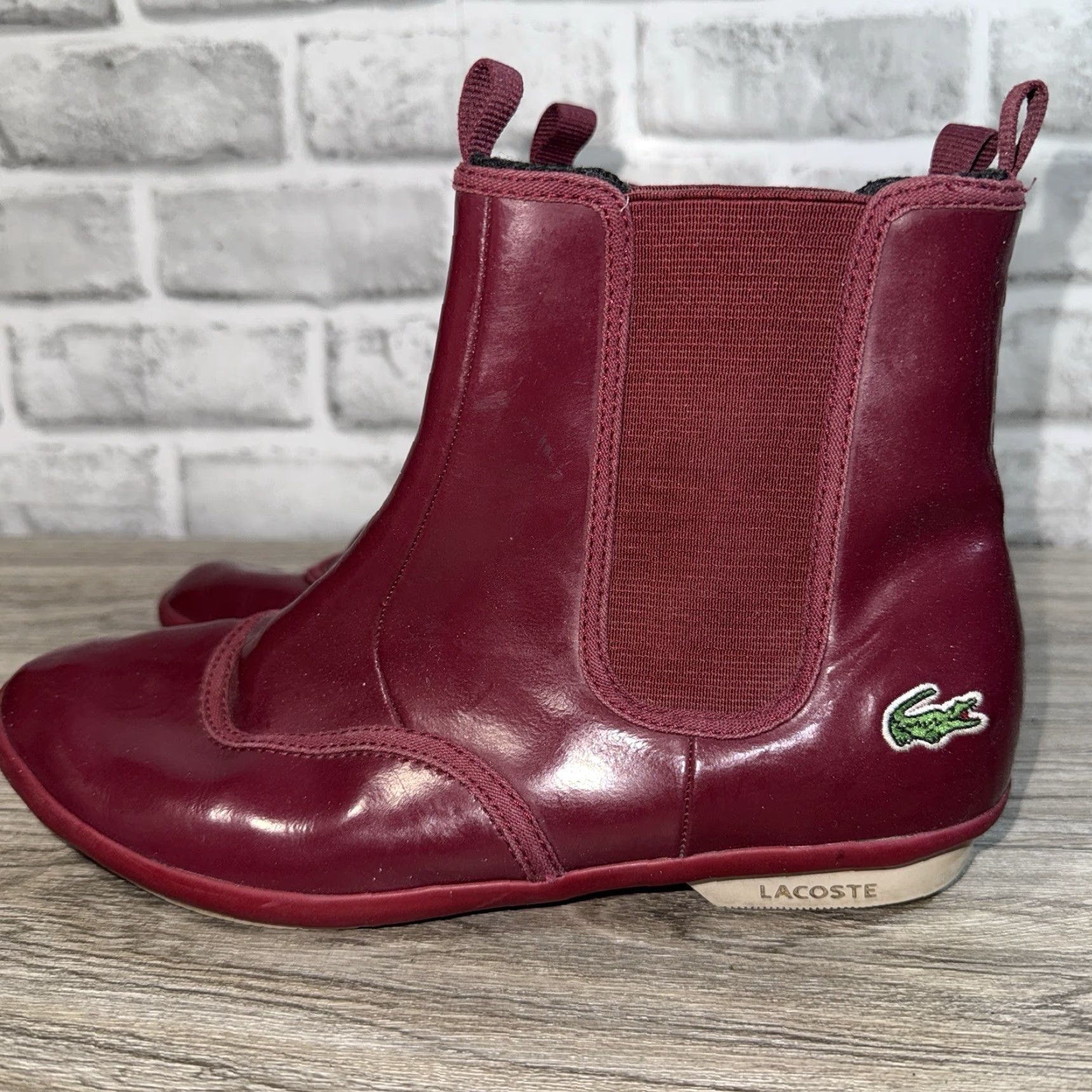 Lacoste LACOSTE Women's Chelsea Boots Burgundy Size 6 US / 37 EU - Leather Ankle Boot Size US 6 / IT 36 - 3 Thumbnail