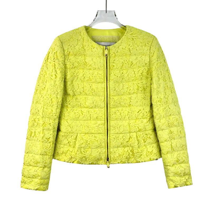 Valentino Valentino Women's Cotton Puff Jacket in Bright Yellow 0089 Size L / US 10 / IT 46 - 1 Thumbnail