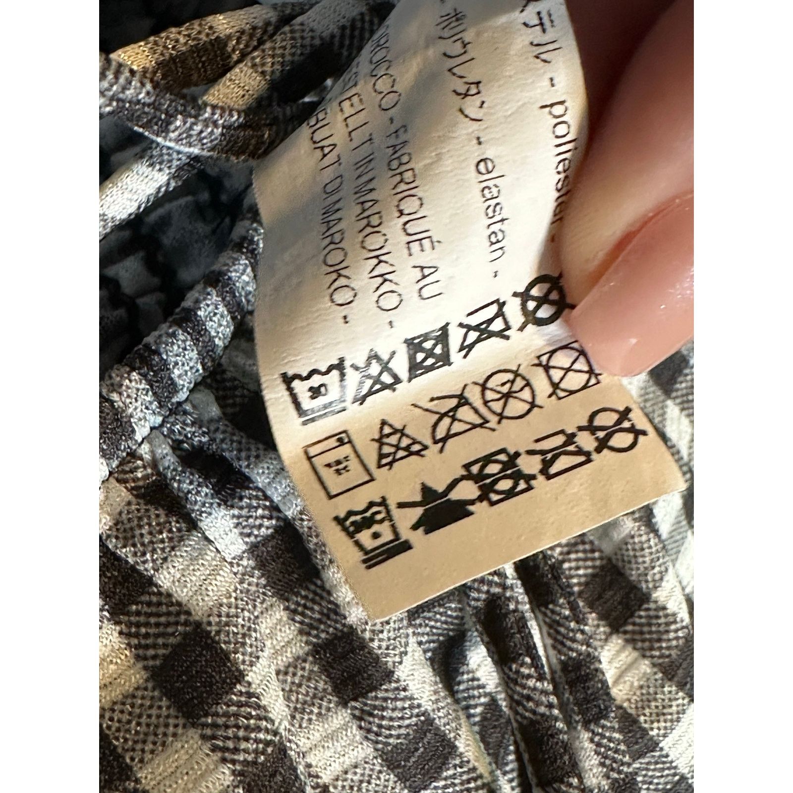 Bershka Bershka black white check short sleeves peasant top size m Size M / US 6-8 / IT 42-44 - 5 Thumbnail
