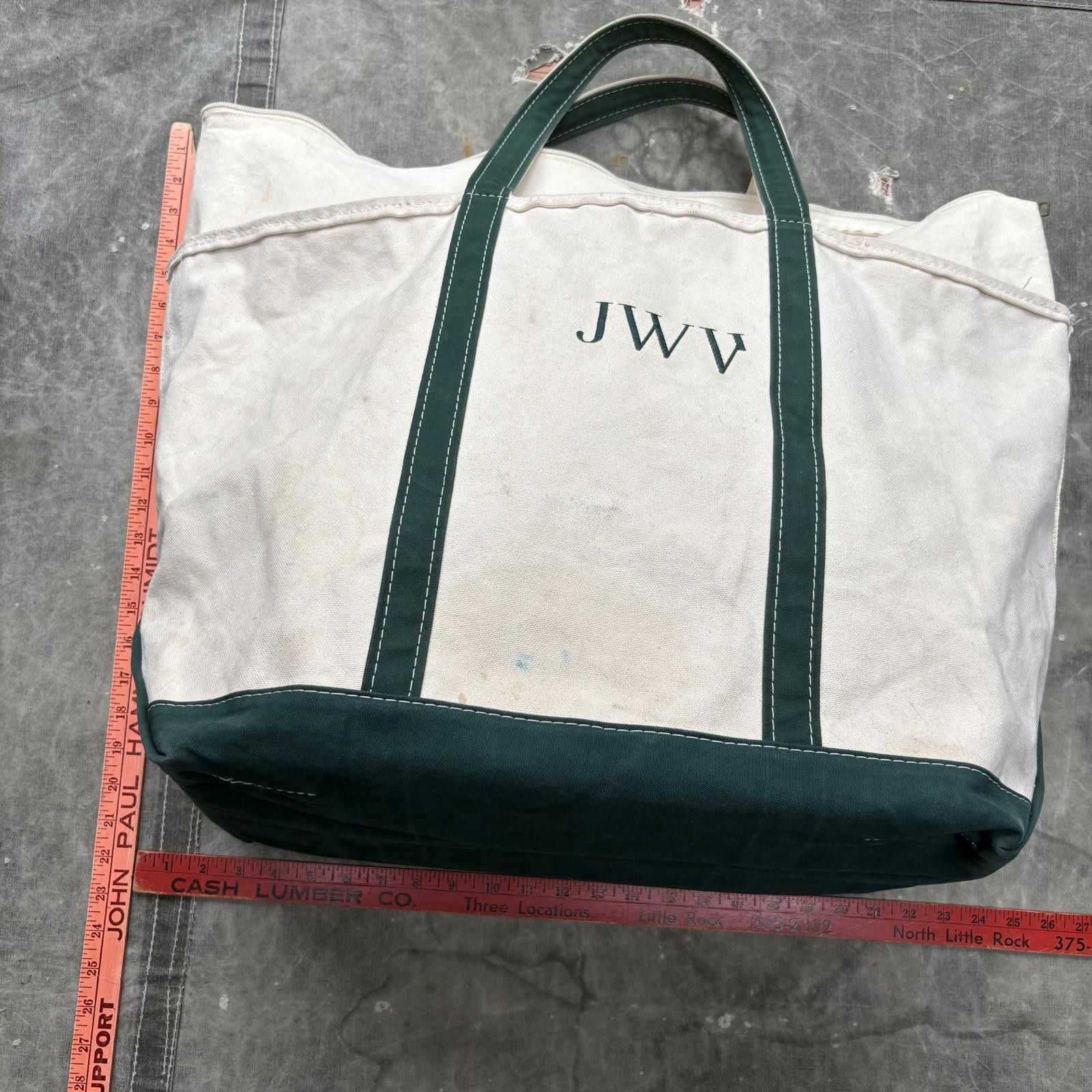 L.L. Bean Vintage 90s L.L. Bean Boat And Tote Green Zipper Canvas Bag Size ONE SIZE - 3 Thumbnail