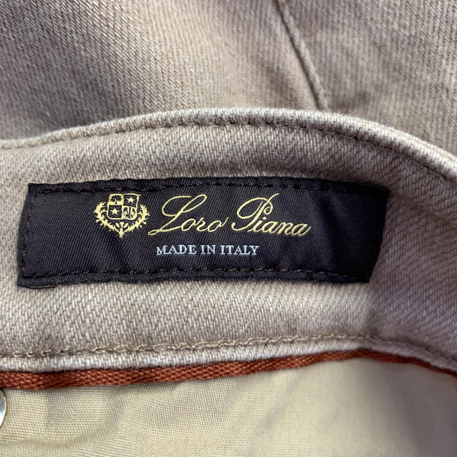 Loro Piana LORO PIANA 12 Beige Cotton Blend Twill Tapered Casual Pants Size 34" / US 12 / IT 48 - 3 Thumbnail